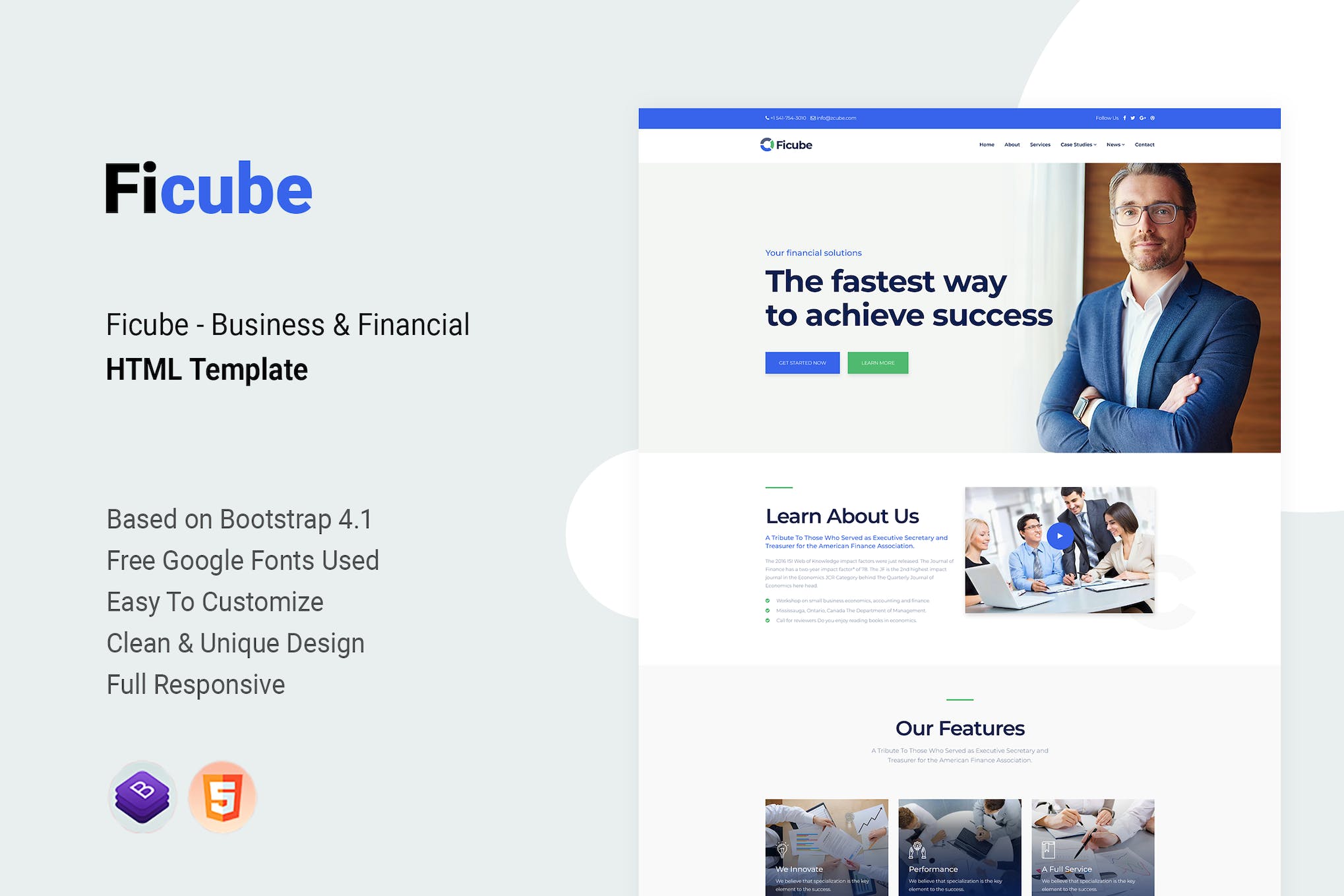 Ficube – Business & Financial HTML Template