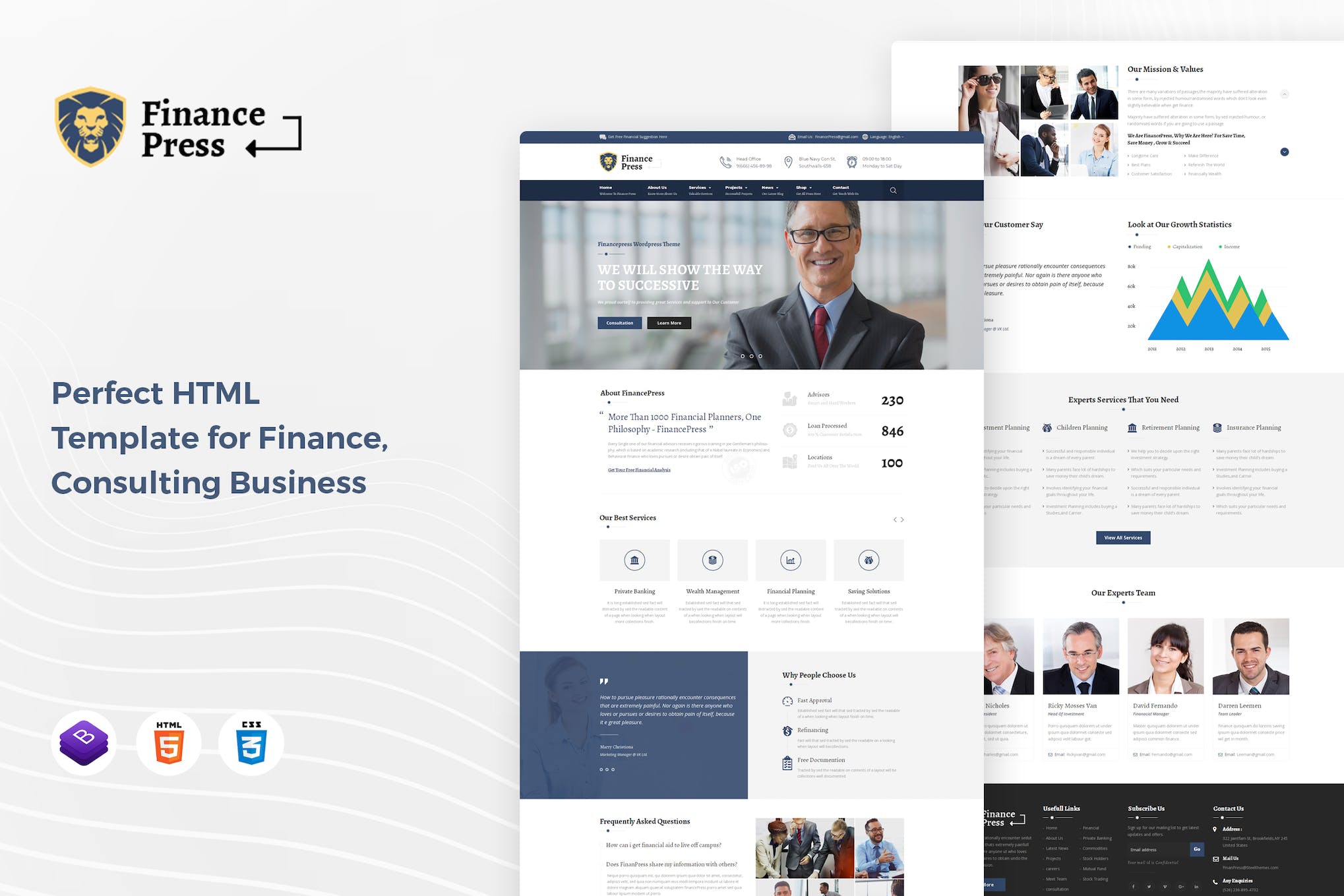 Finance Press – Consulting Business HTML5 Template