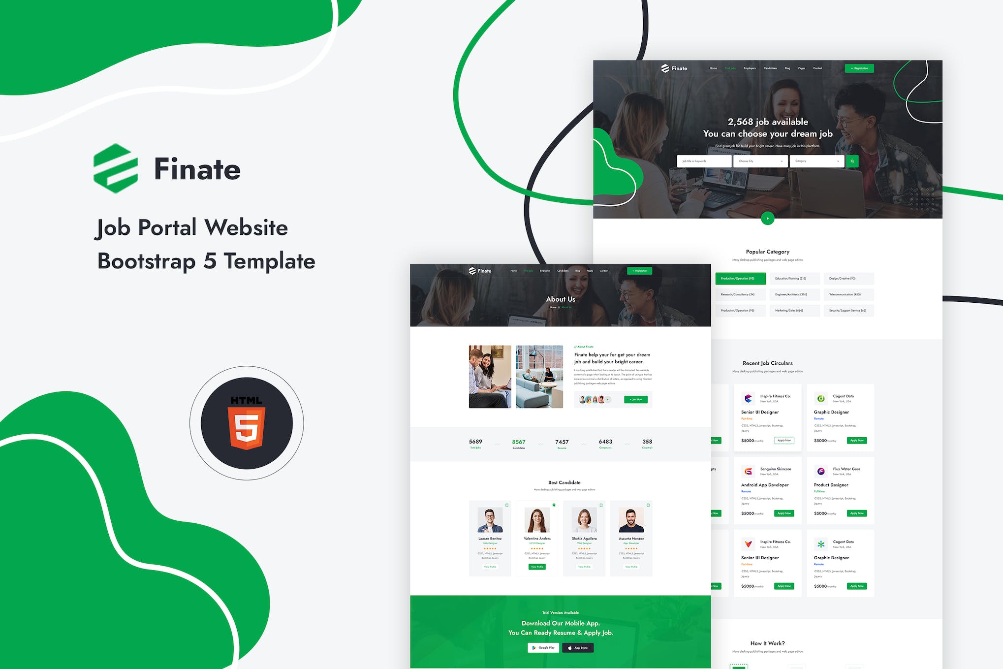 Finate – Job Portal Website Template