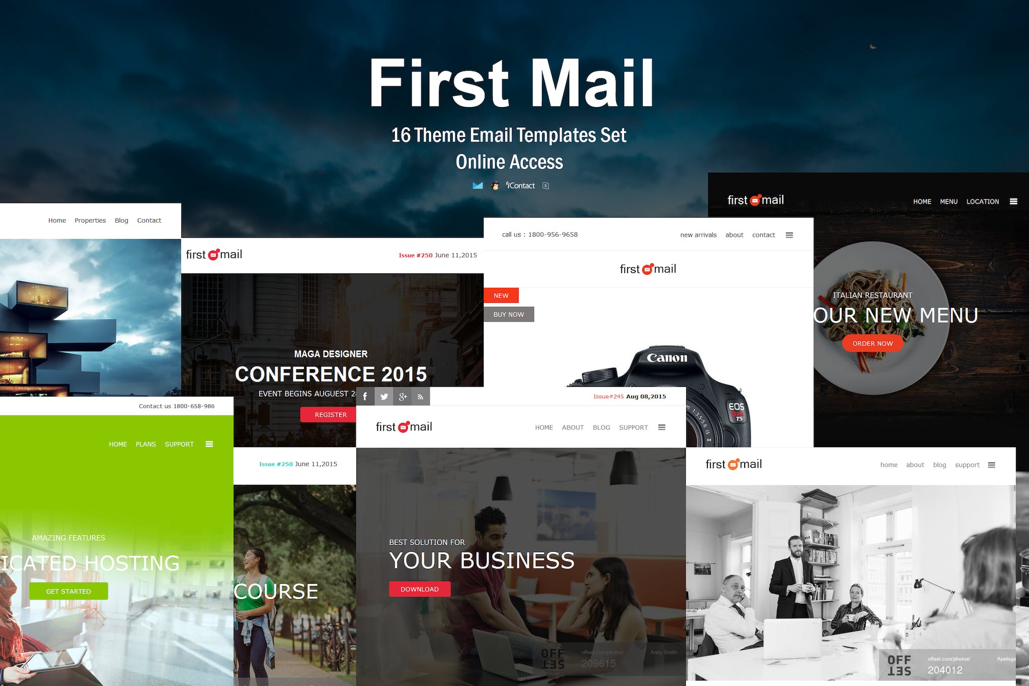 First Mail – 16 Unique Theme Email Templates Set