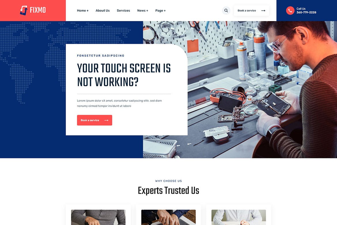 Fixmo – Smartphone Repair Services HTML Template