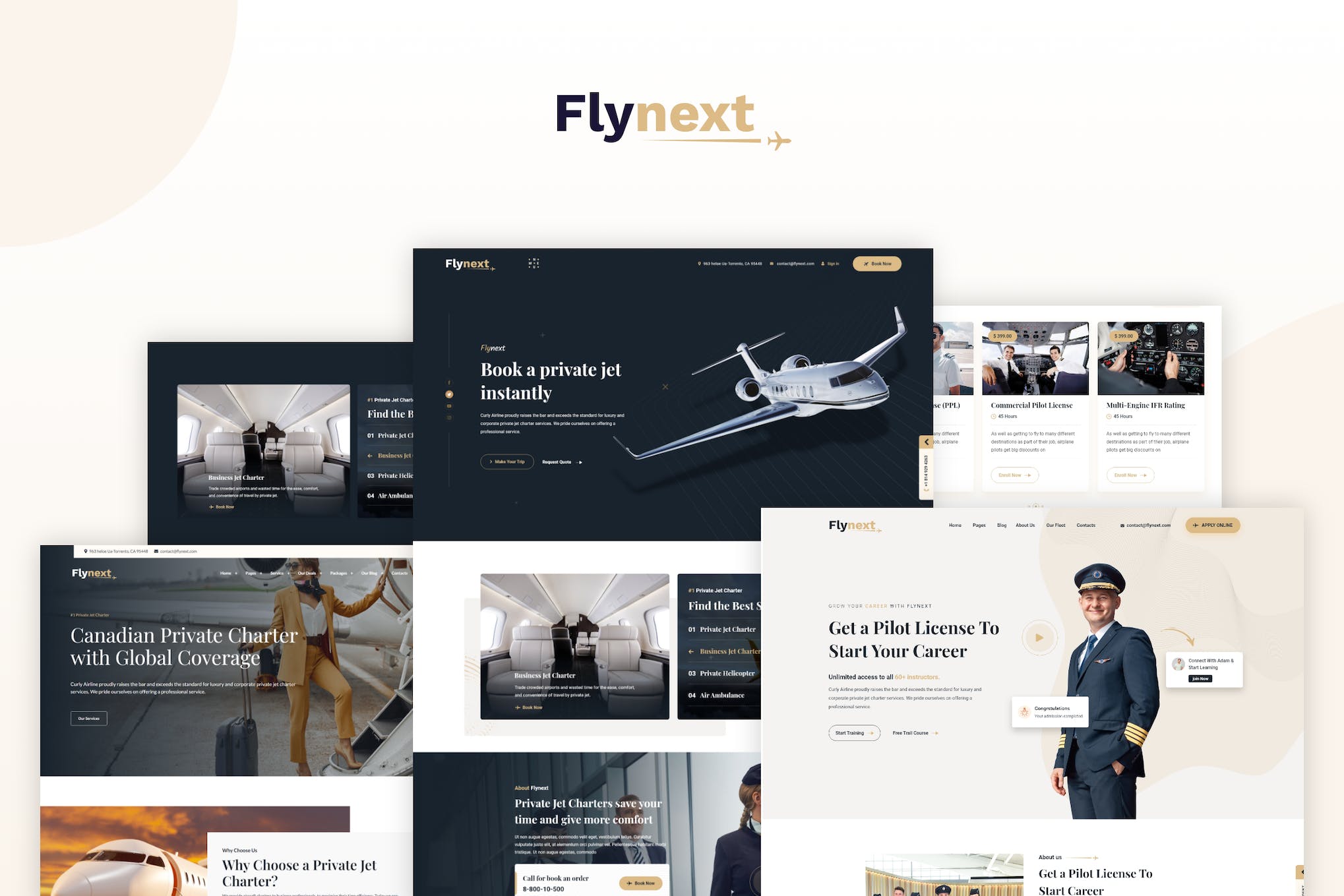 Flynext – Private Airlines Charters HTML Template