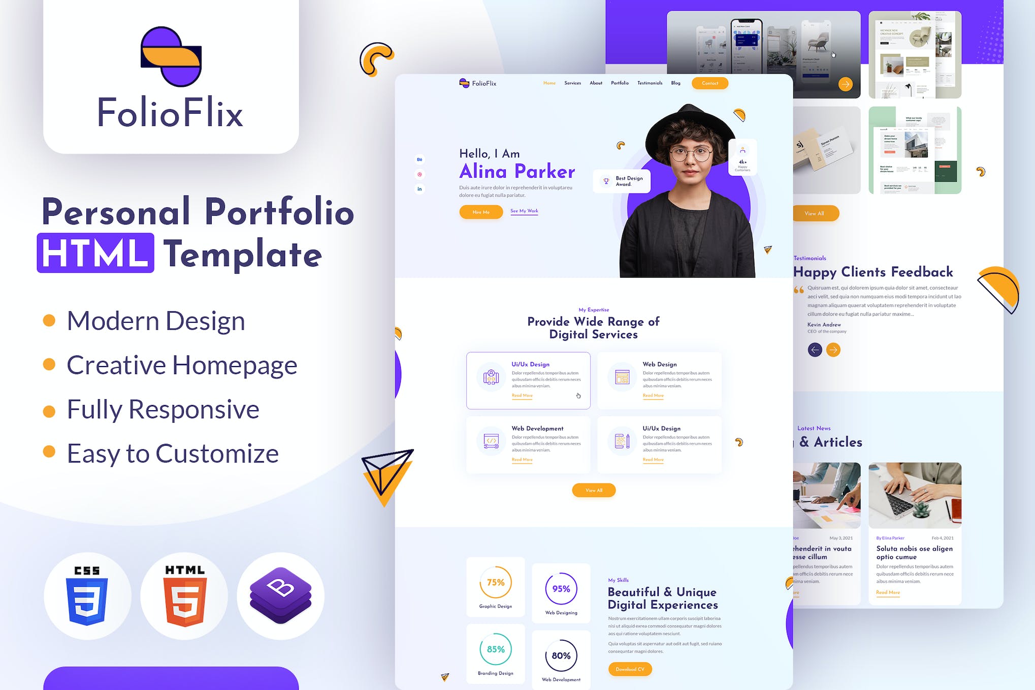 FolioFlix – Personal Portfolio HTML Template