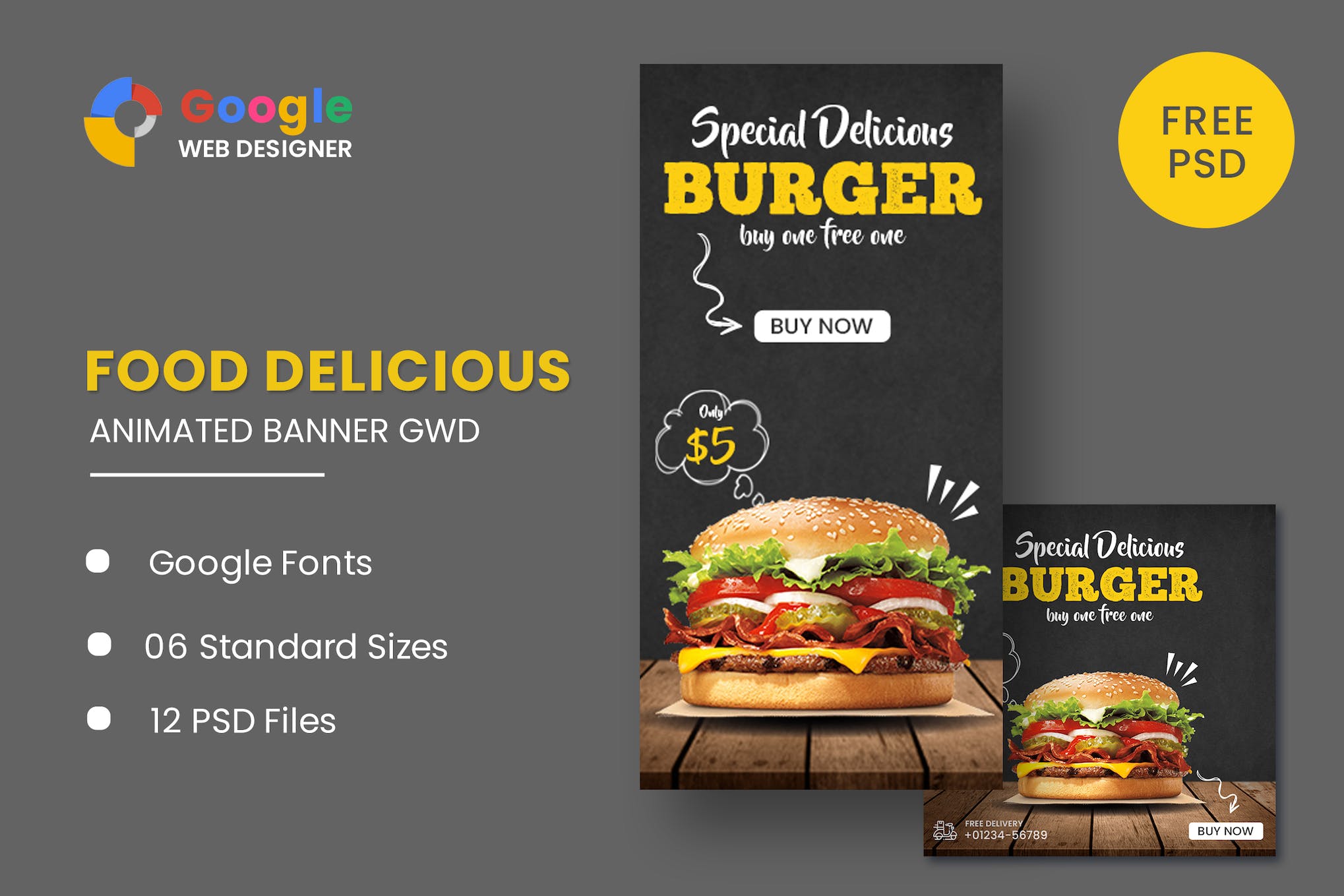 Food Animated Banner GWD