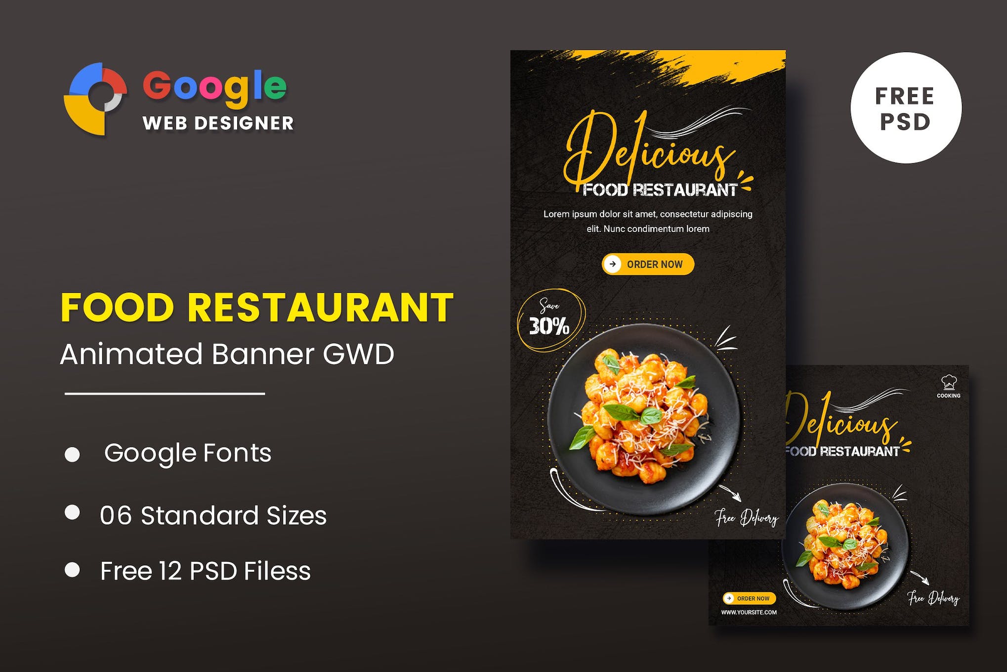 Food Restaurant Animated Banner GWD