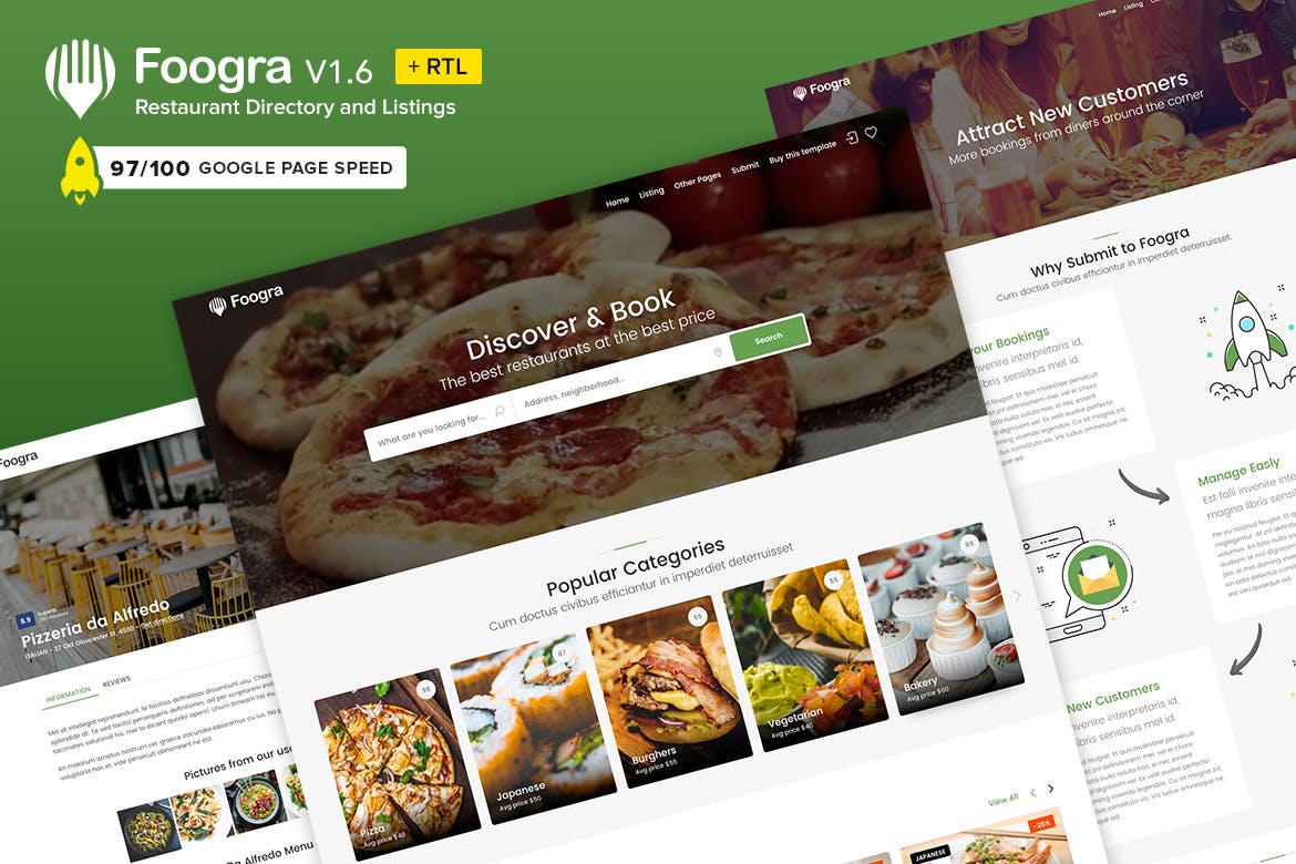 Foogra – Restaurants Directory & Listings Template