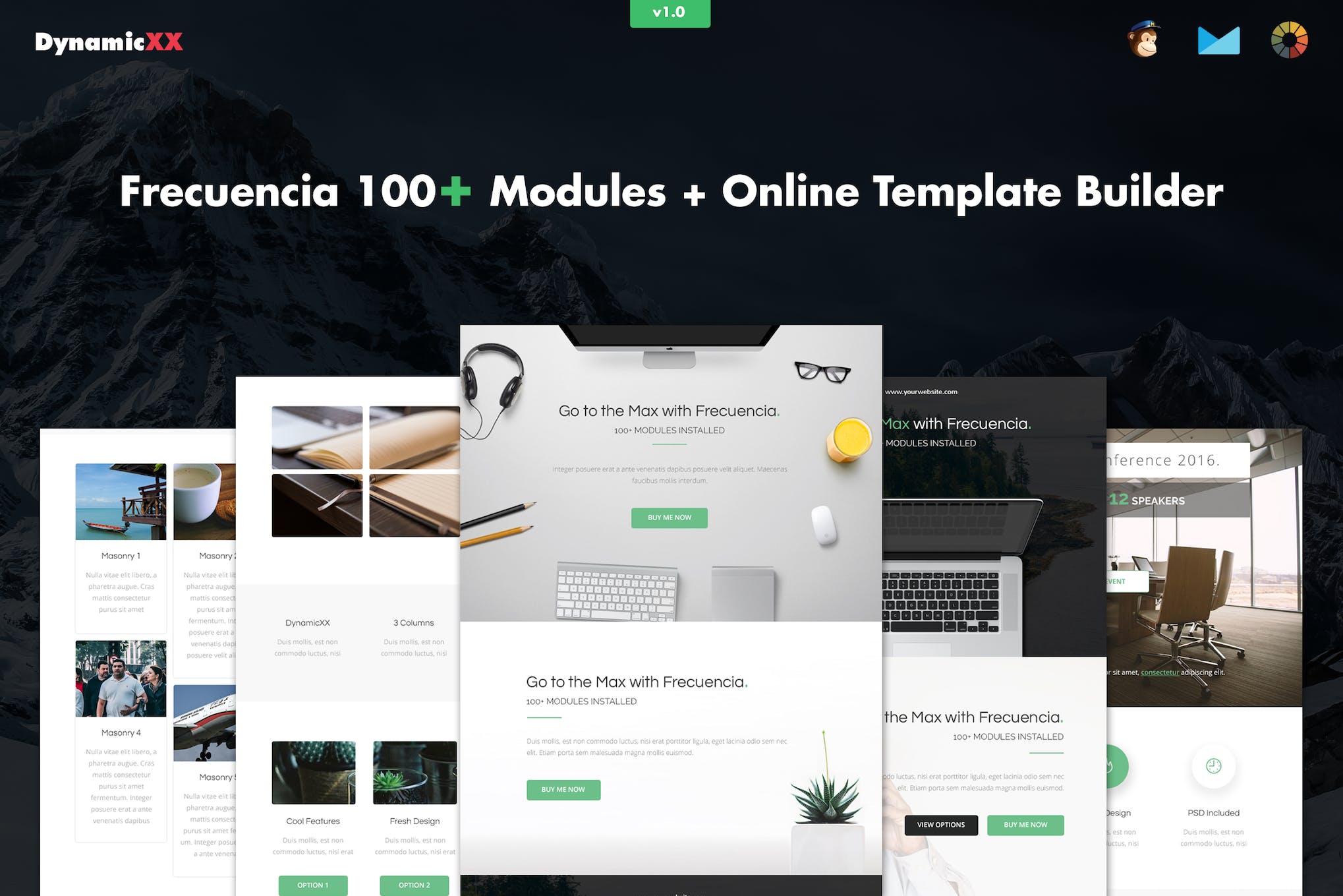 Frecuencia – 100+ Modules – Email + Builder