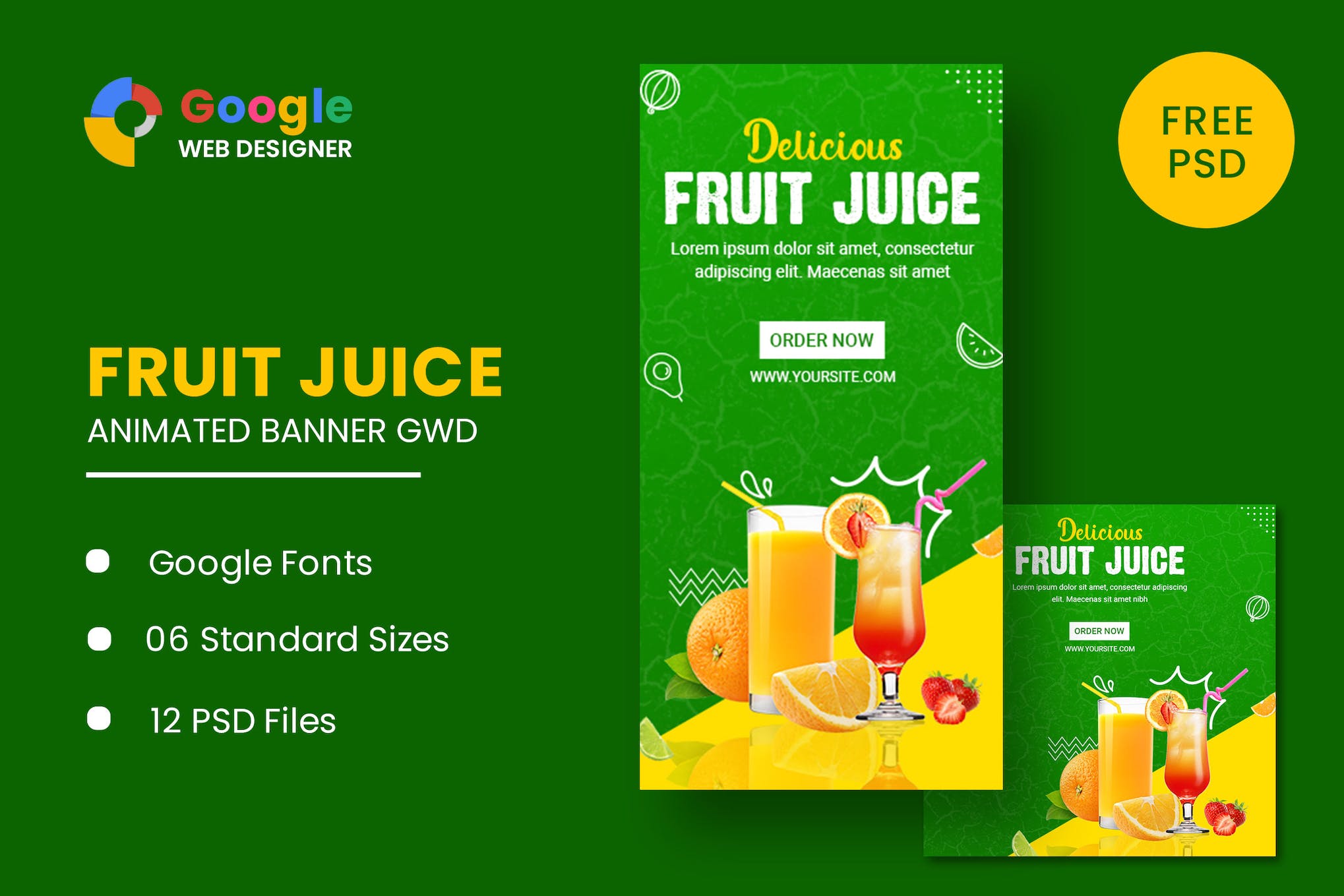 Fruit Juice Animated Banner GWD