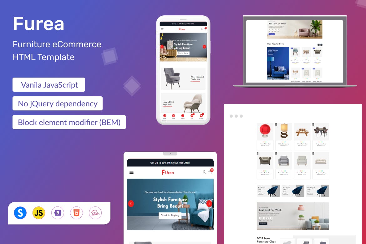 Furea – Furniture eCommerce HTML Template