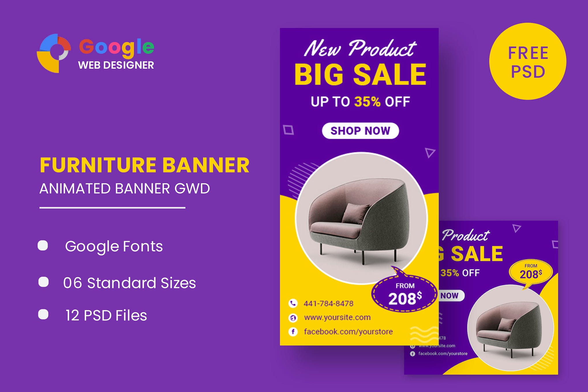 Furniture Model Google Adwords HTML5 Banner Ads