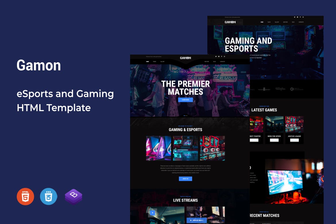 Gamon – eSports and Gaming HTML Template