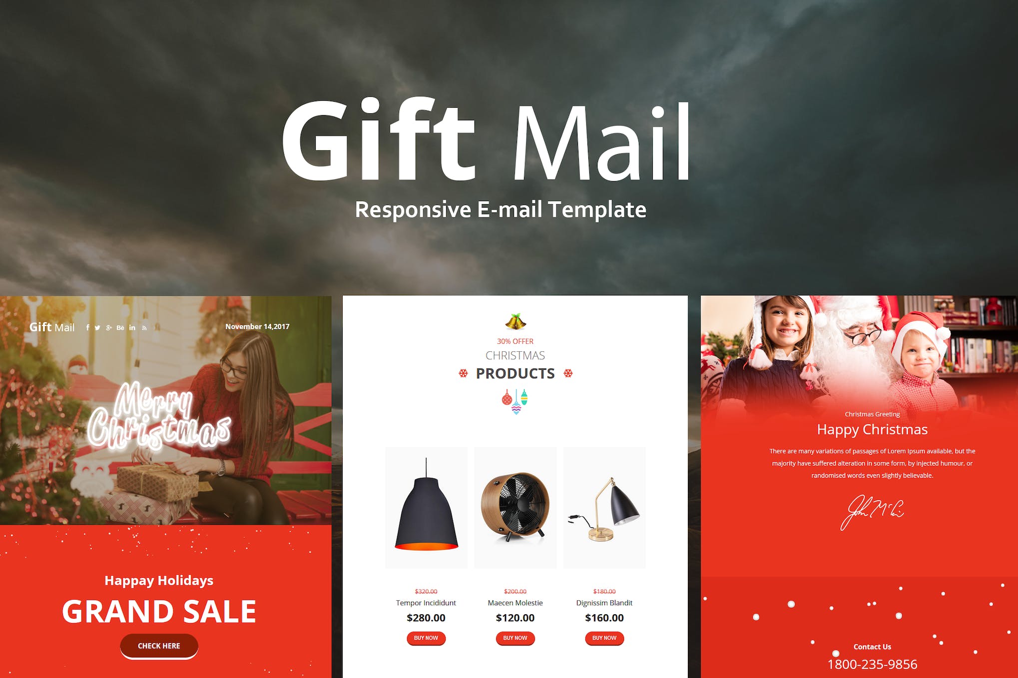 Gift Mail – Christmas Email Templates set