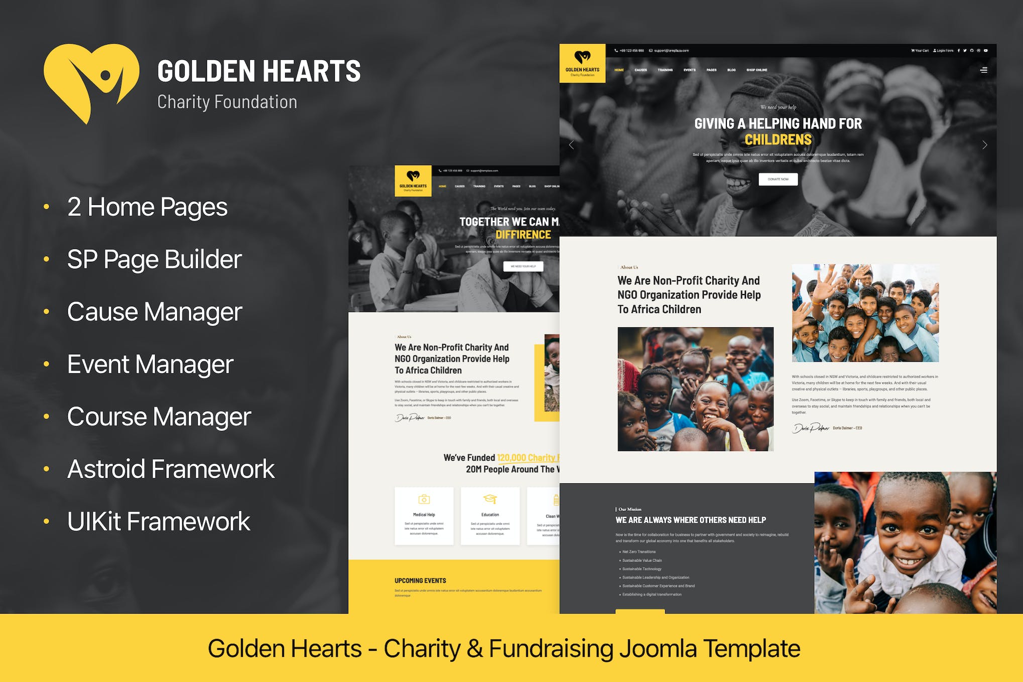 Golden Hearts – Charity & NGO Joomla 4 Template