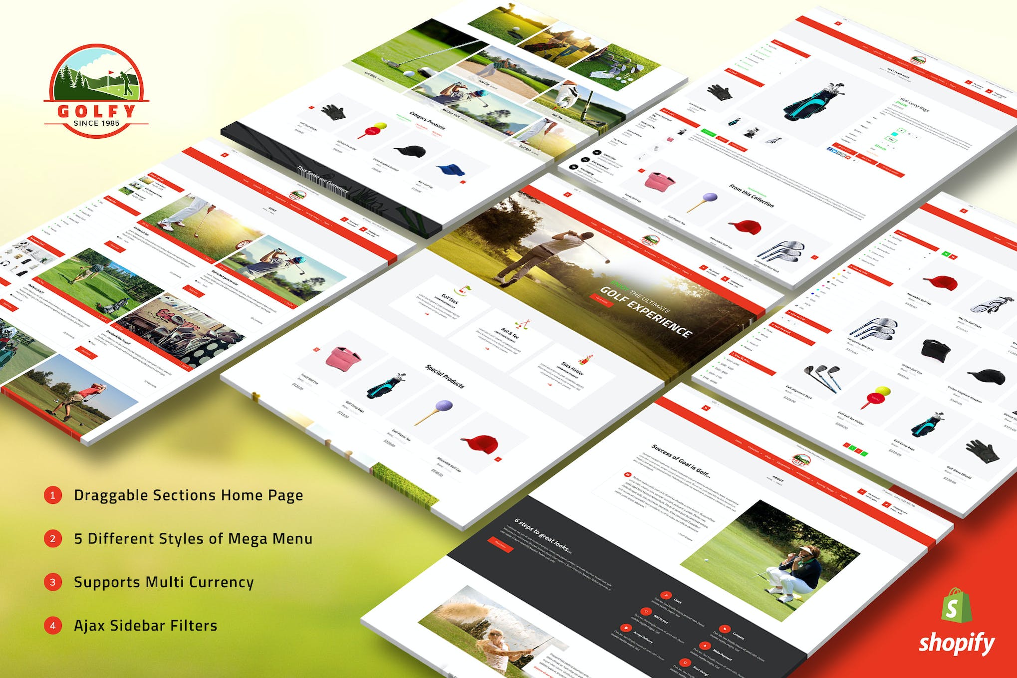 Golfy – Golf, Sports Shopify Theme