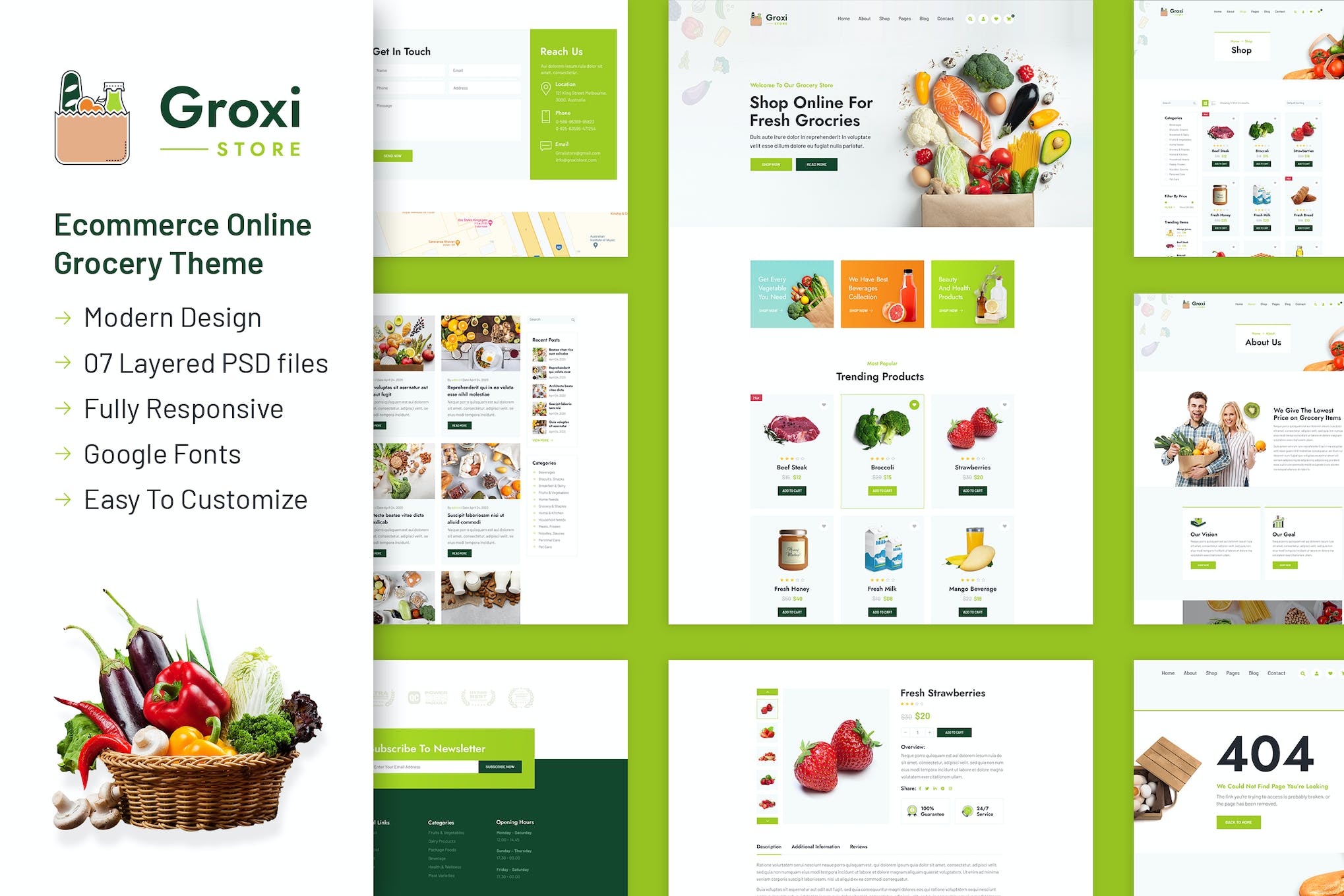 Groxi – Grocery Store Template