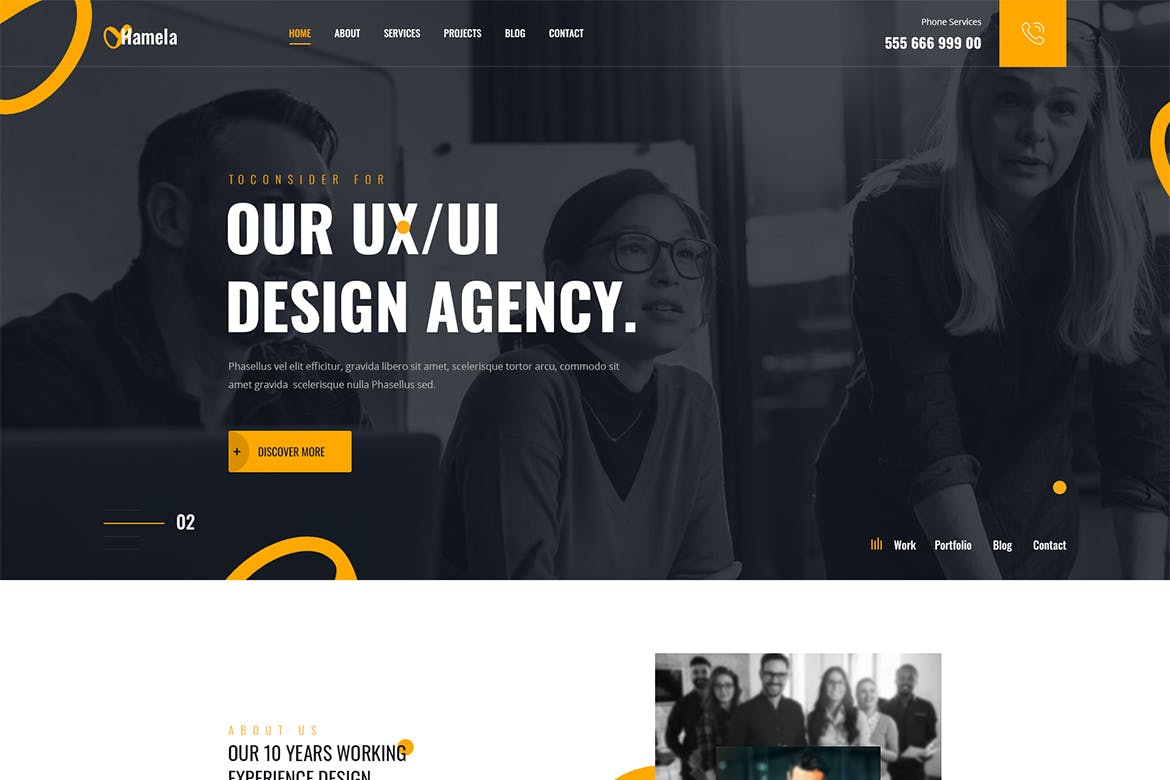 Hamela – Digital Agency Services HTML Template