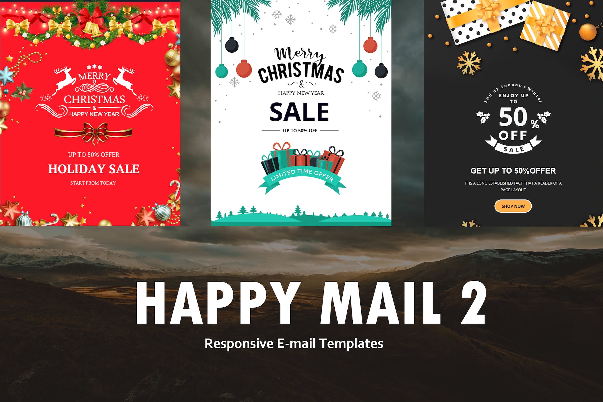 Happy Mail 2 – Christmas Email Templates Set