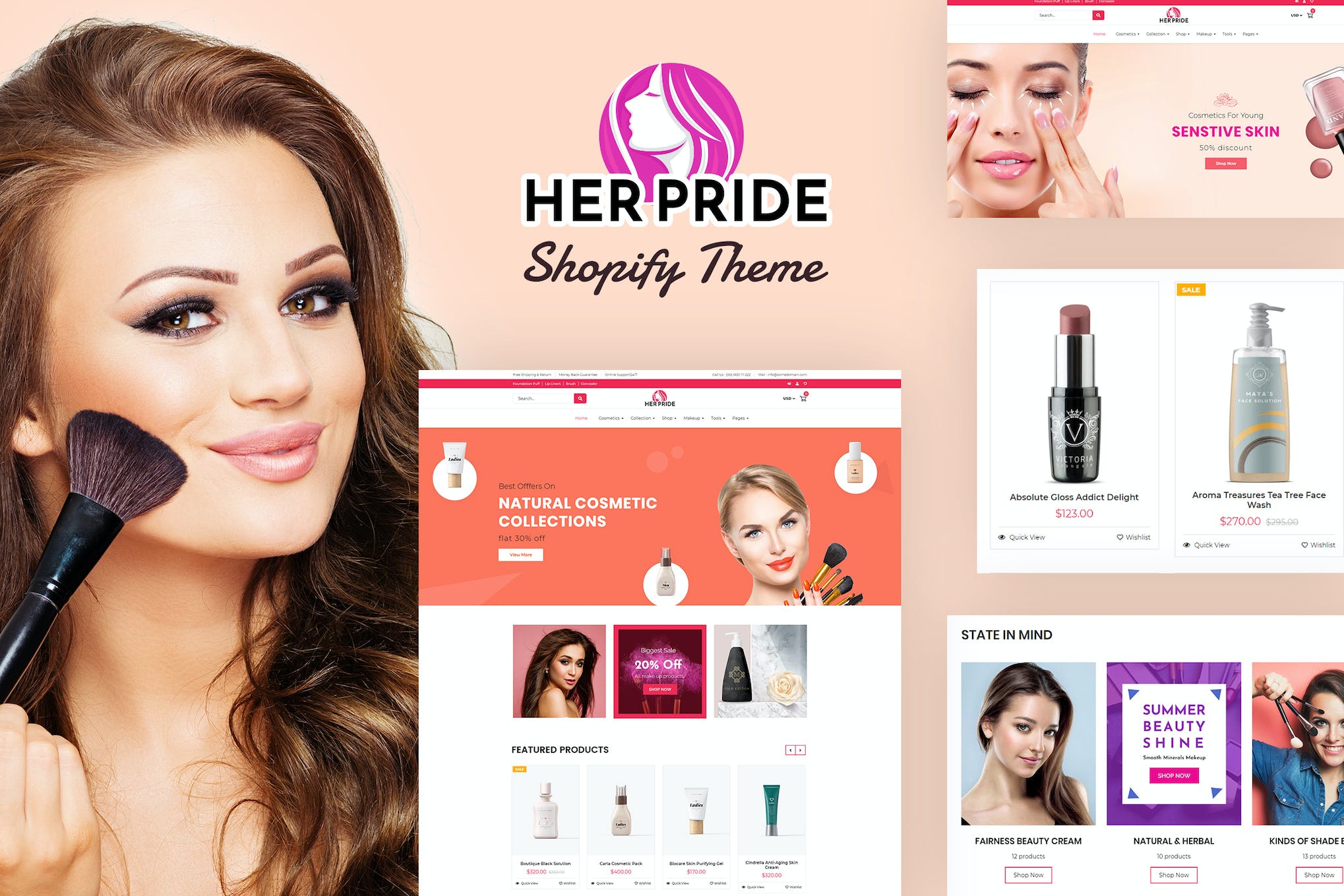 HerPride – Shopify Beauty Center, Cosmetic Shop