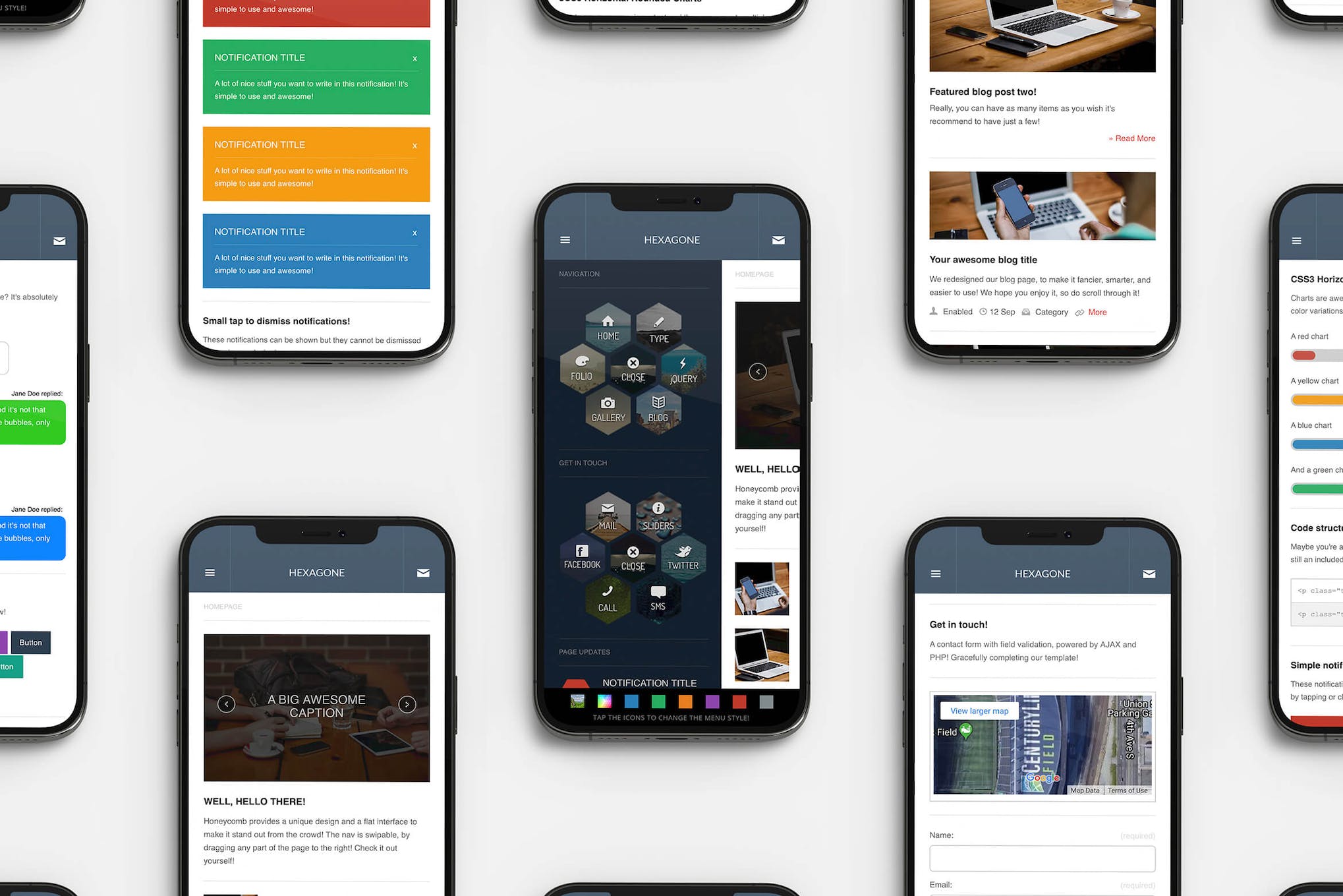 Hexagone | Mobile Website Template