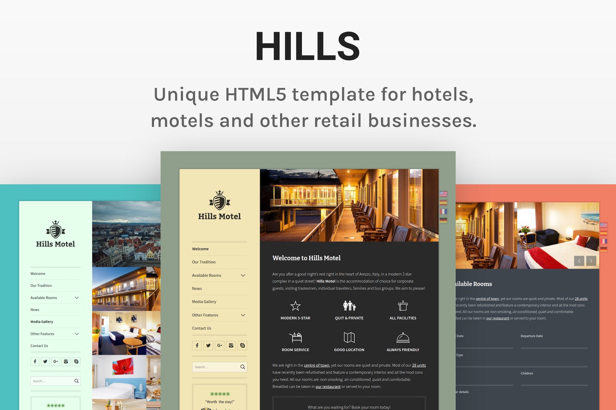 Hills – A Unique Hotel / Motel HTML5 Template