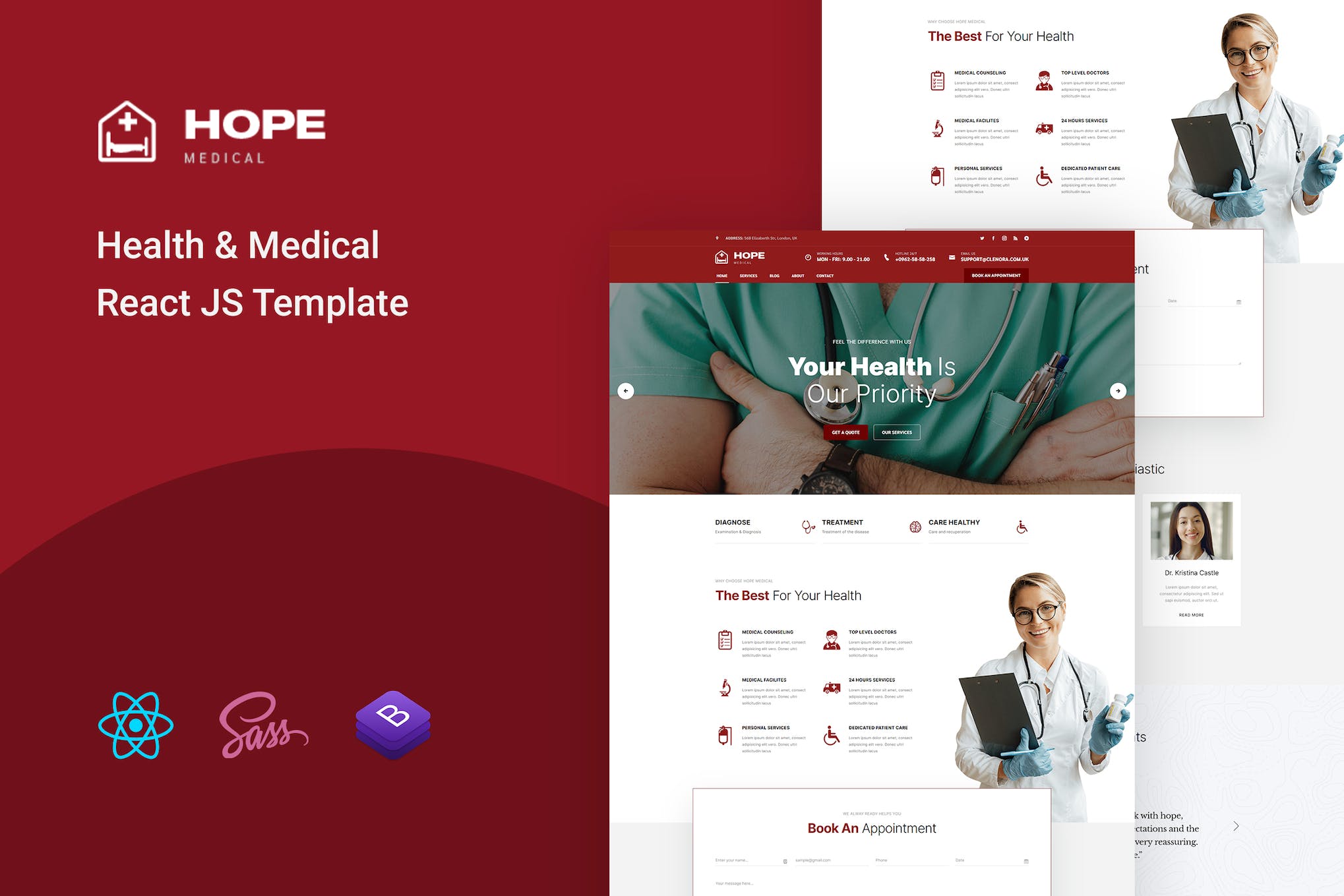 Hope – Health & Medical React JS Template