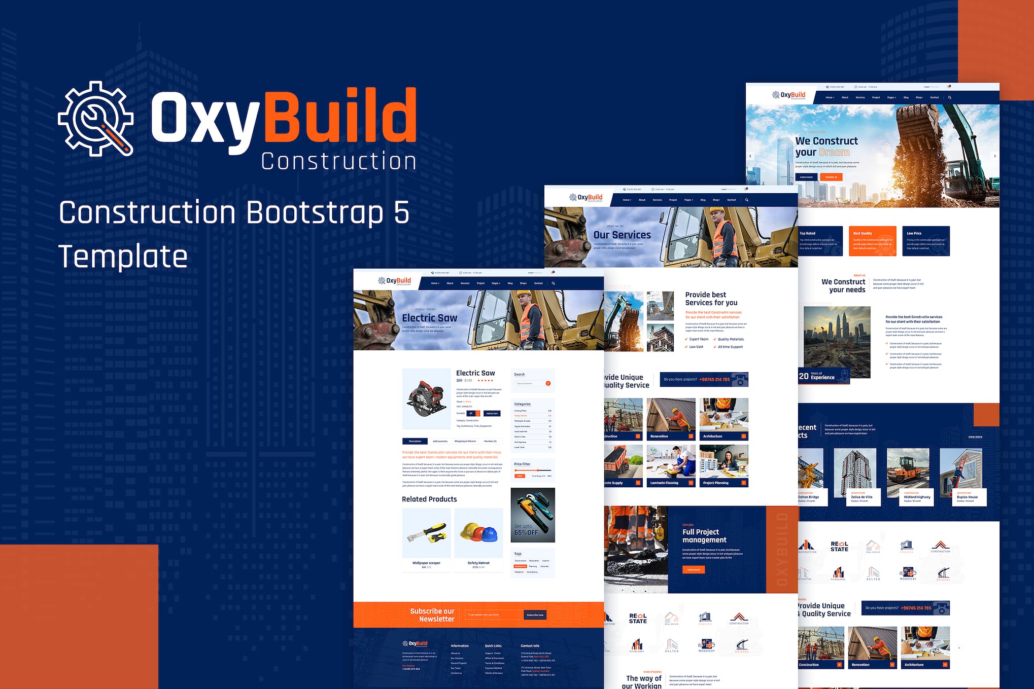 House Builder Website Template – OxyBuild