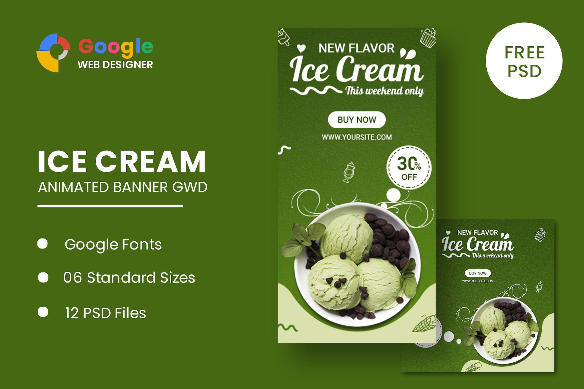 Ice Cream Animated Banner GWD