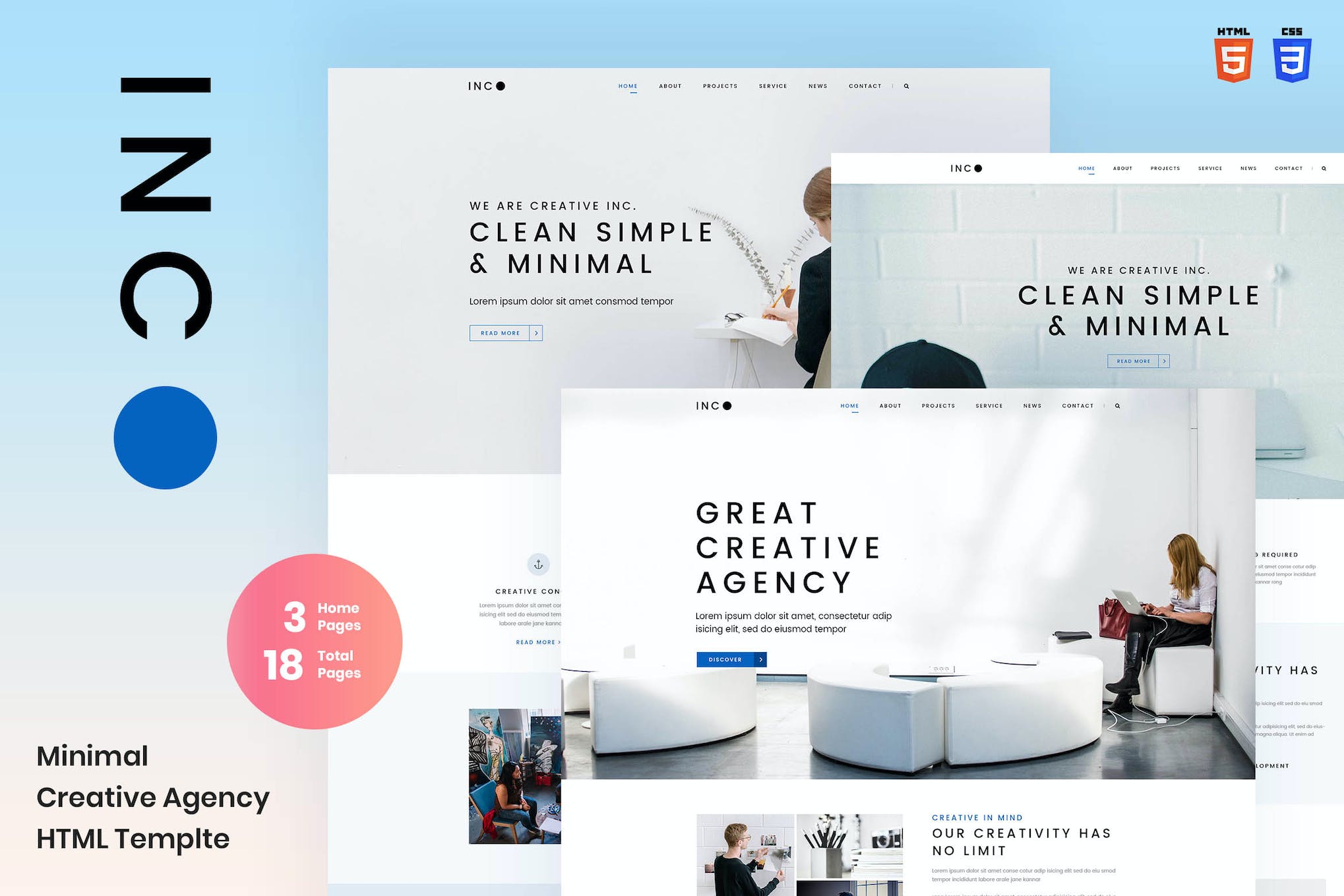 Inc – Minimal Creative Agency HTML Template