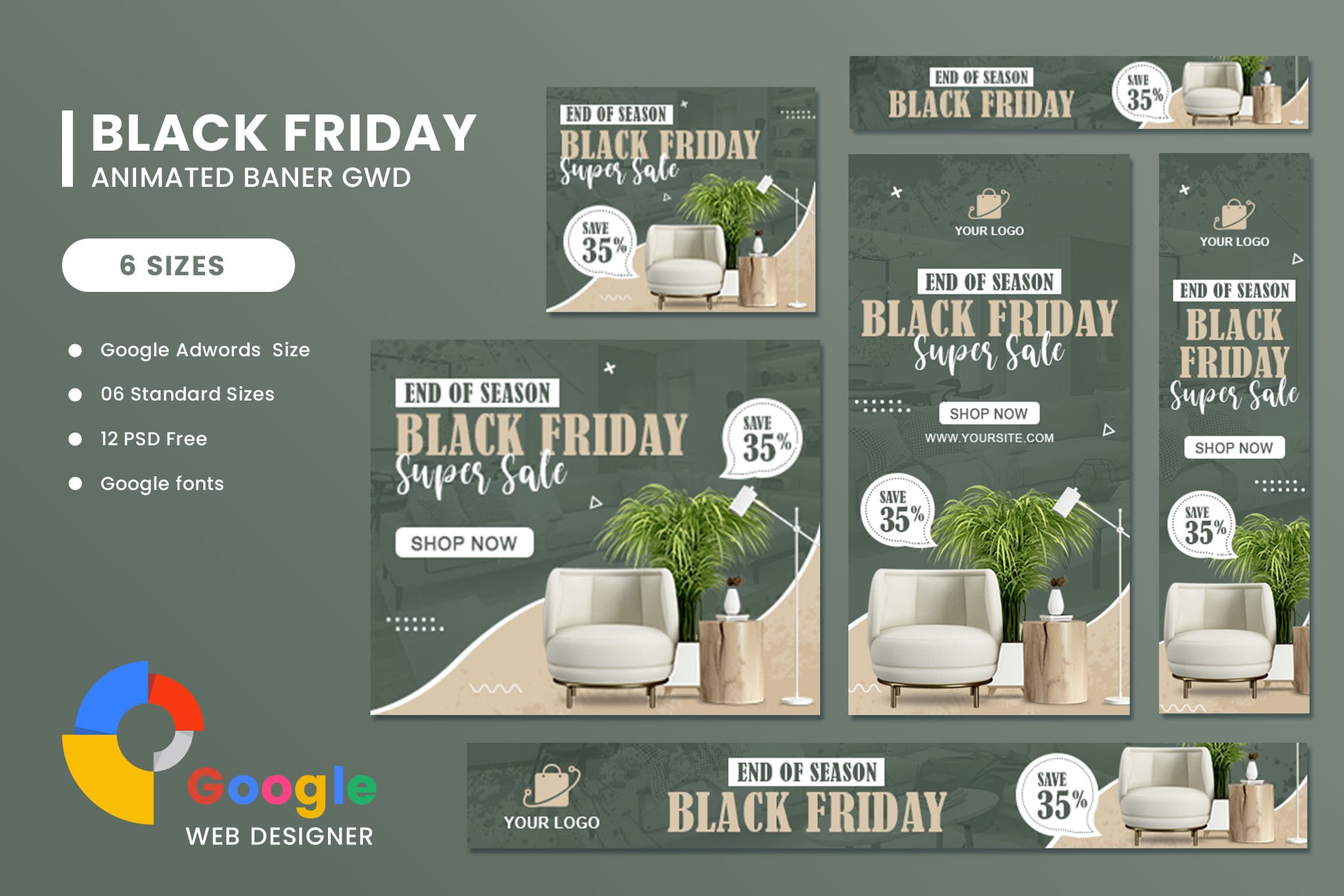 Interior Furniture HTML5 Banner Ads GWD