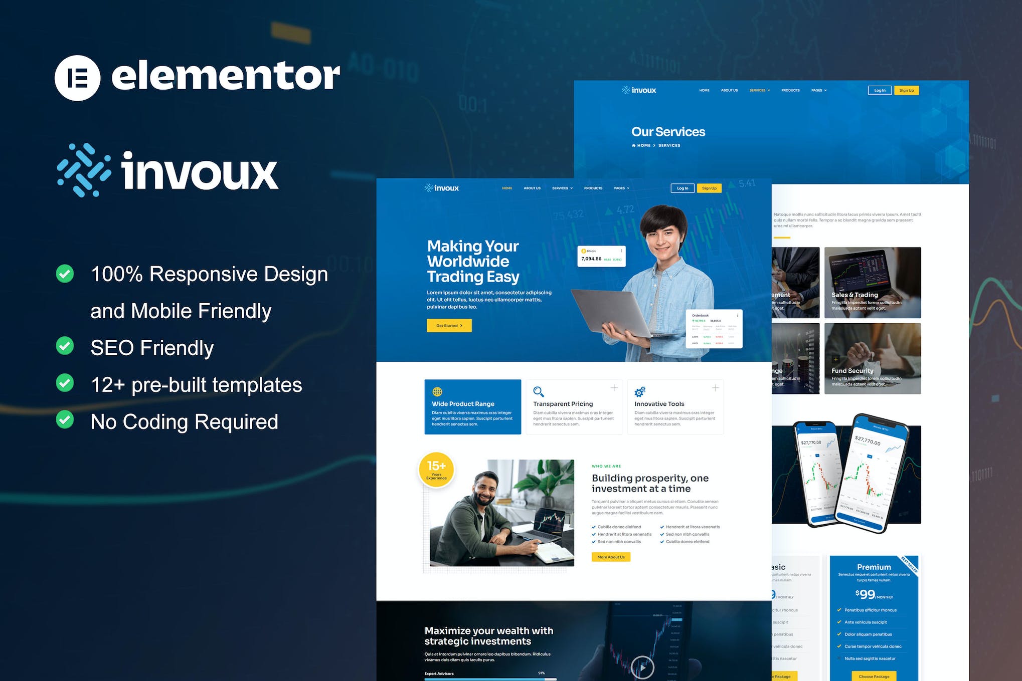 Invoux – Trading & Investment Elementor Pro Template Kit