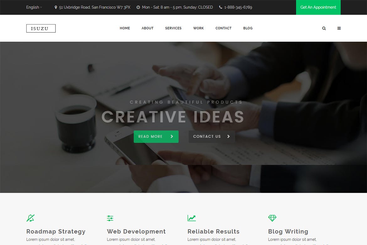 Isuzu – Creative HTML Template