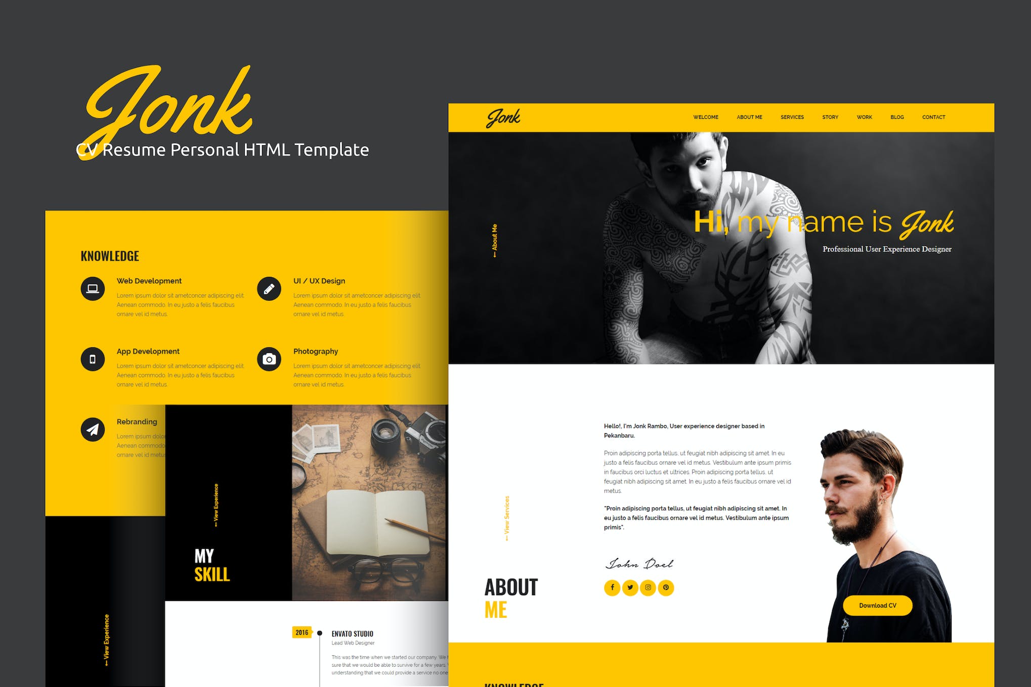 Jonk – CV Resume Personal HTML Template