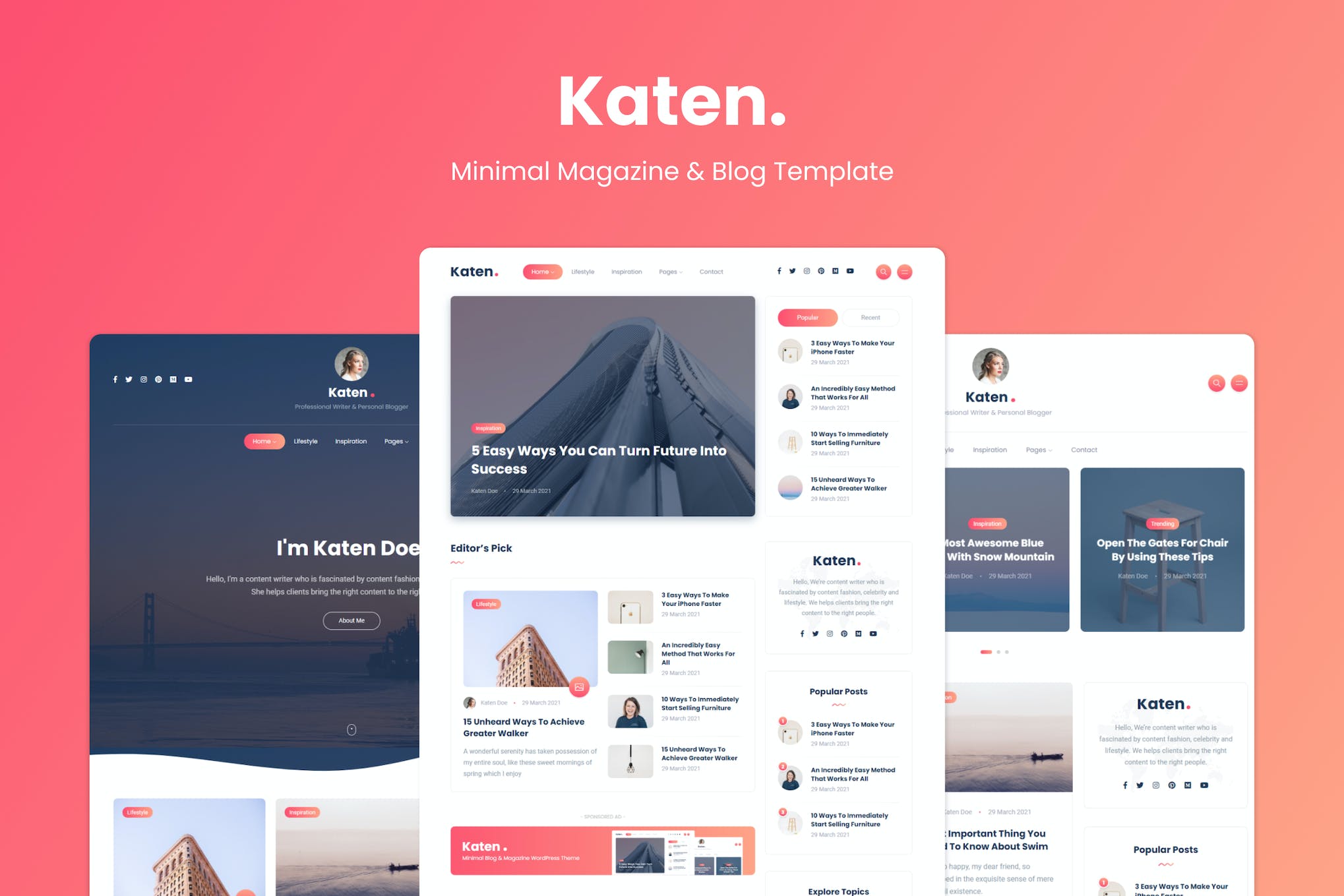 Katen – Minimal Blog & Magazine HTML Template