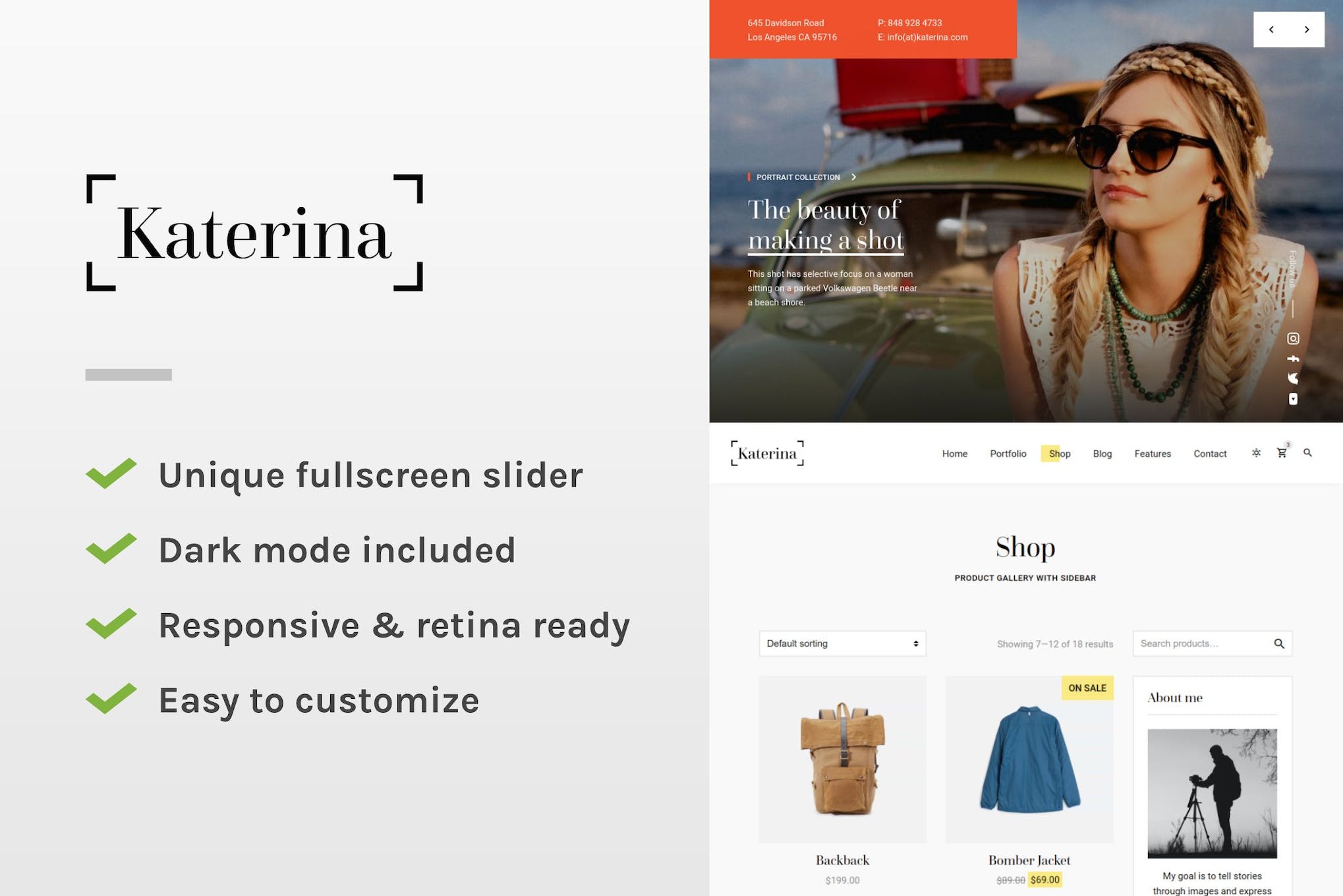 Katerina – Photography Portfolio Site Template