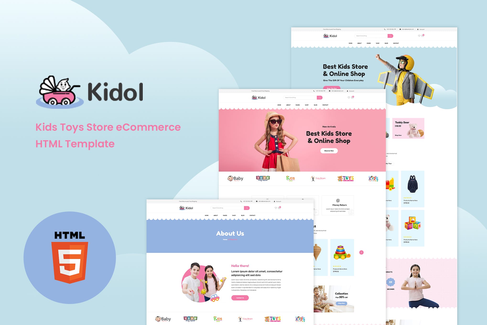 Kidol – Kids Toys Store eCommerce HTML Template