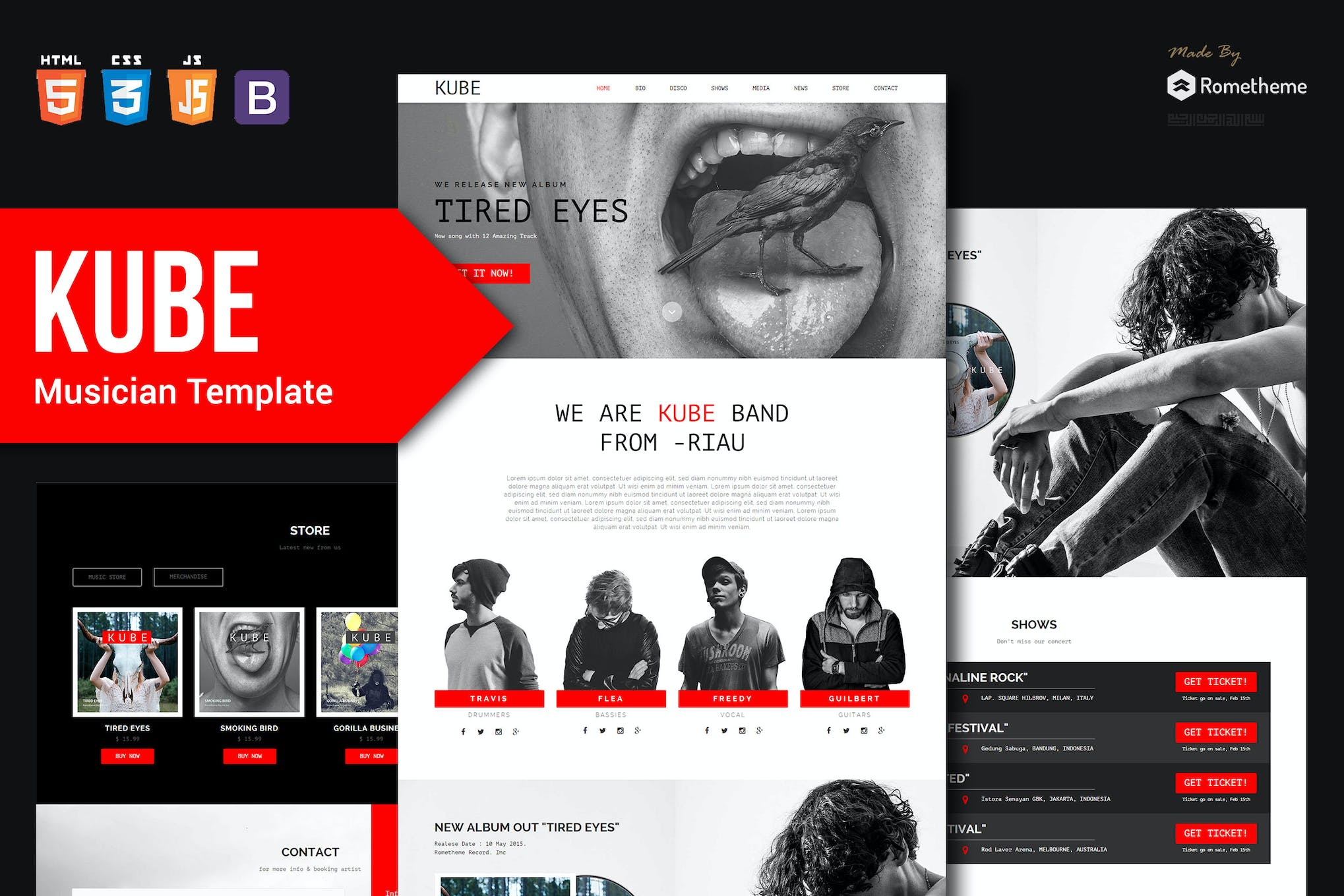 KUBE – Musician, DJ, Band, Music HTML Template RS