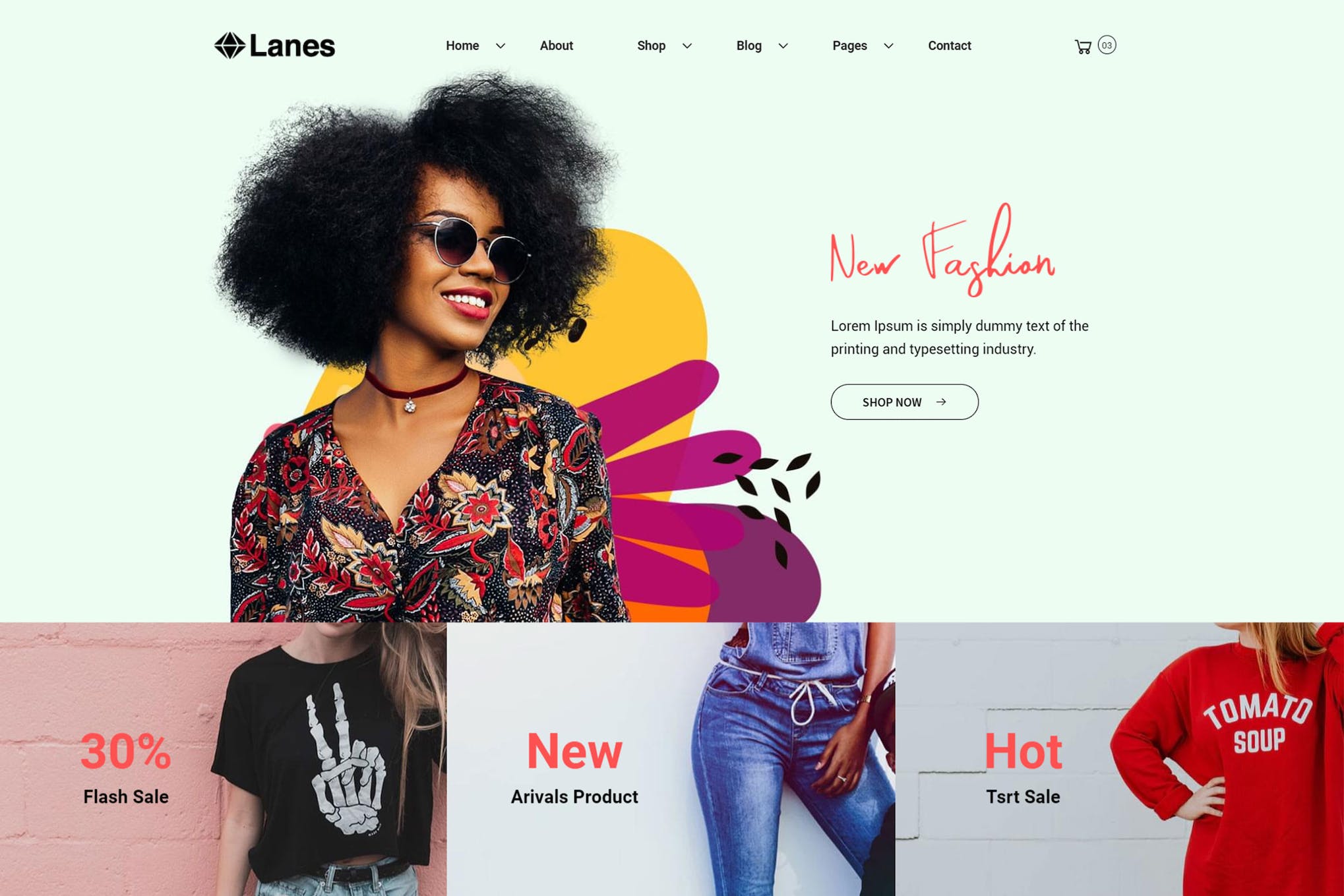 Lanes – Fashion Minimal Website Template