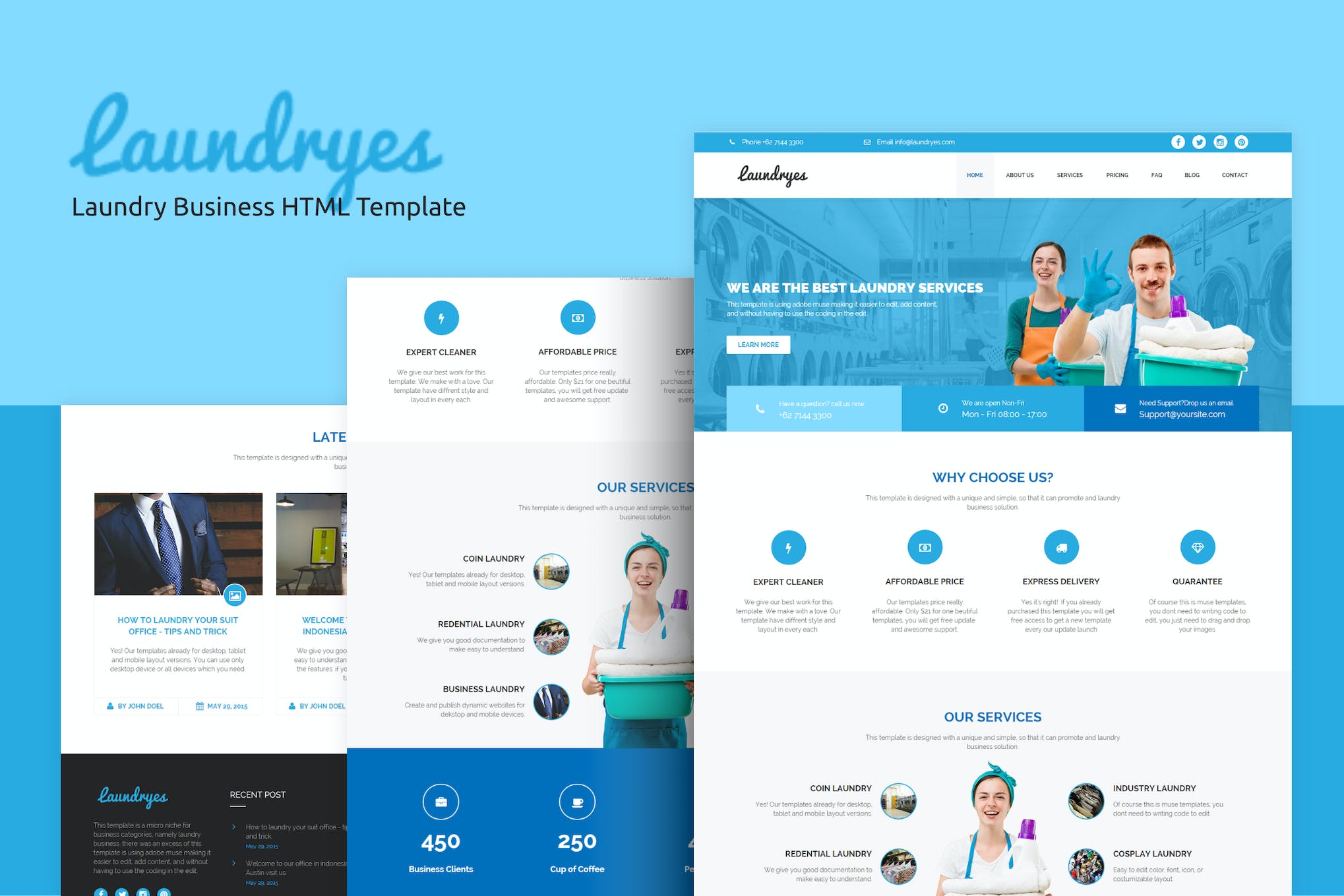 Laundryes – Laundry Business HTML Template