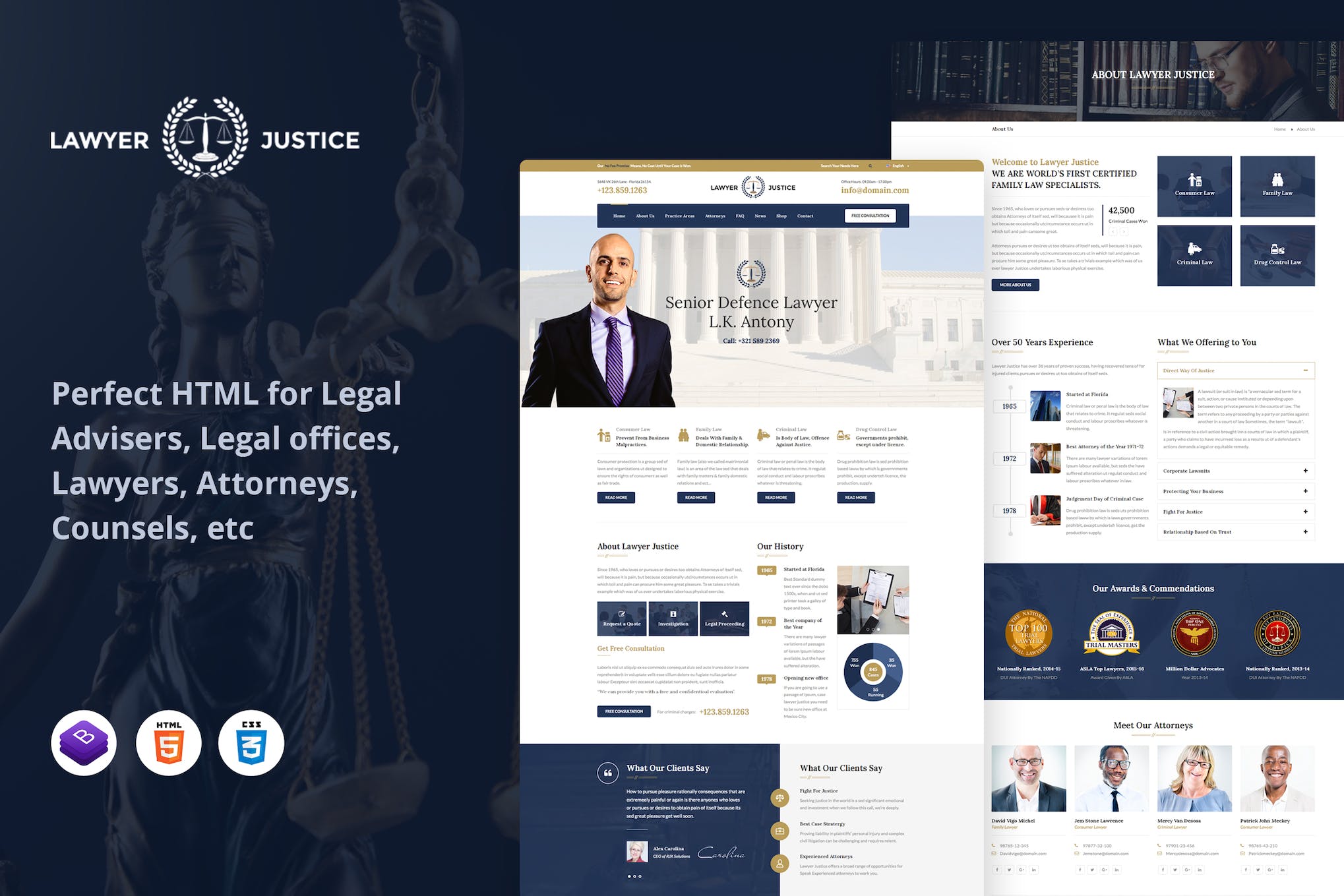 Lawyer & Justice – Attorney HTML Template