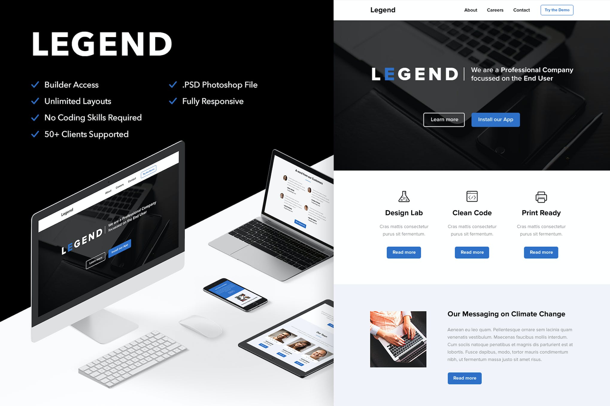 Legend – Video Email (optional) + Themebuilder