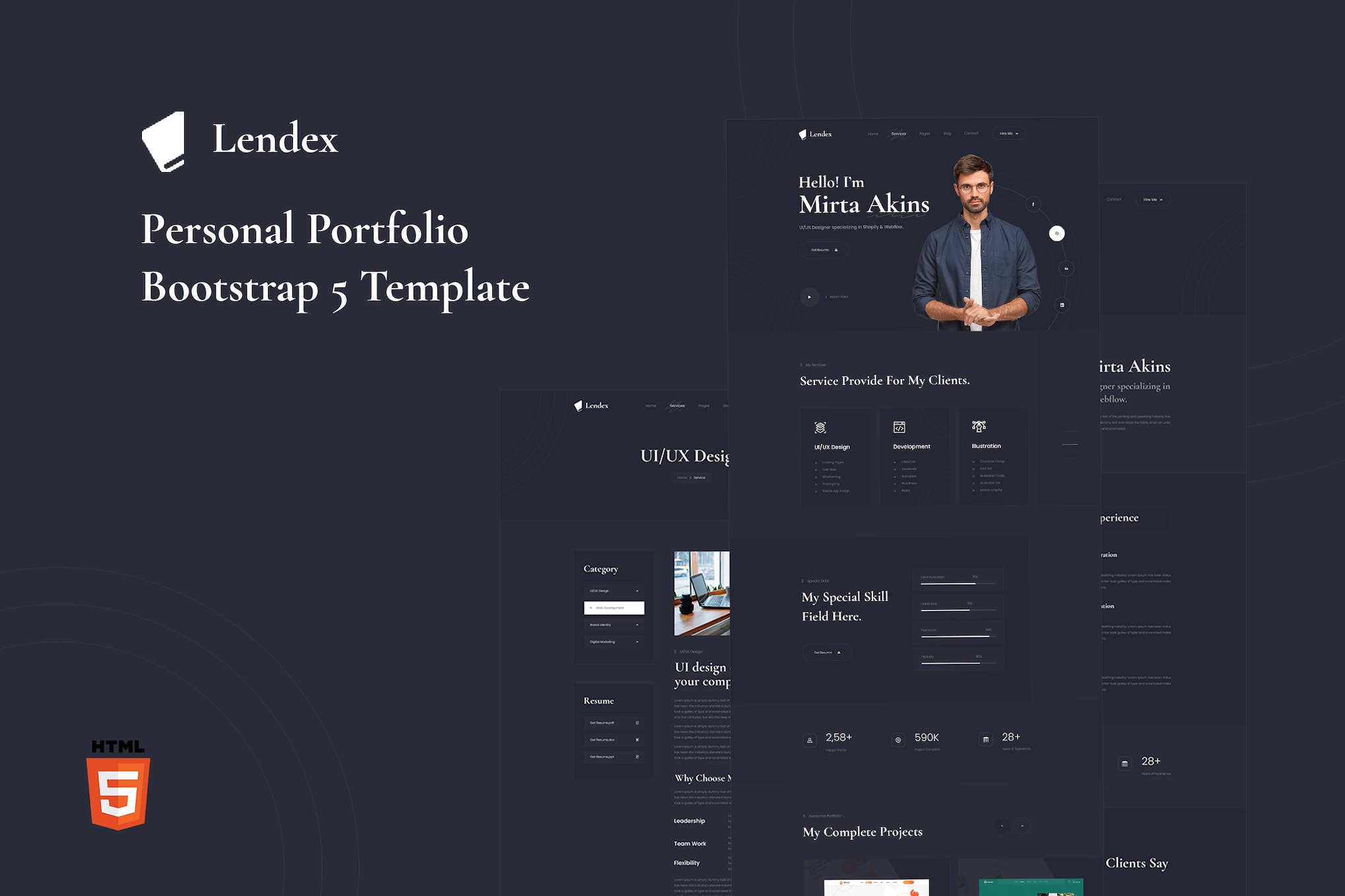 Lendex – Personal Portfolio Bootstrap 5 Template