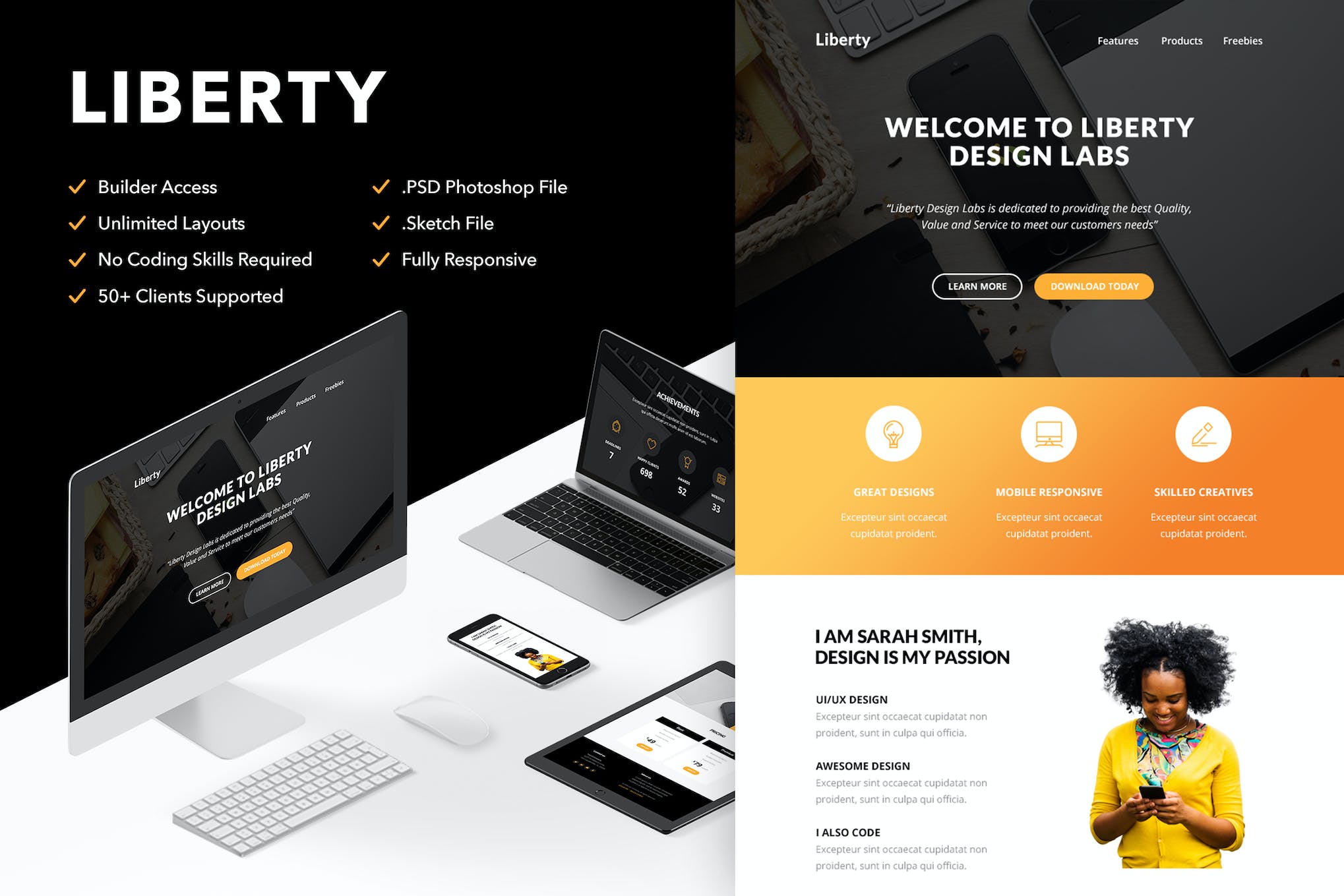 Liberty – Responsive Email + Themebuilder Access