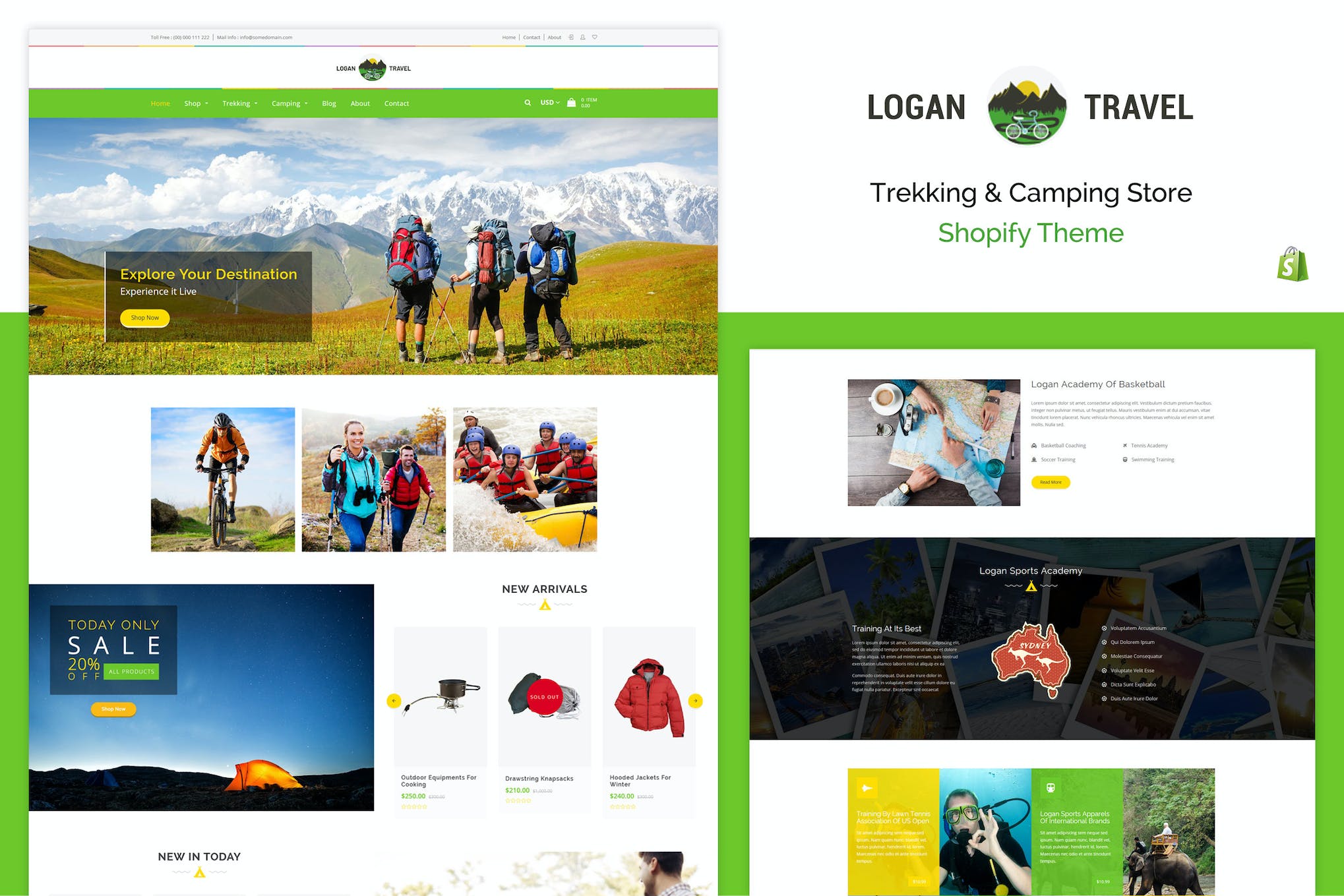 Logan – Trekking & Camping Store Shopify Theme