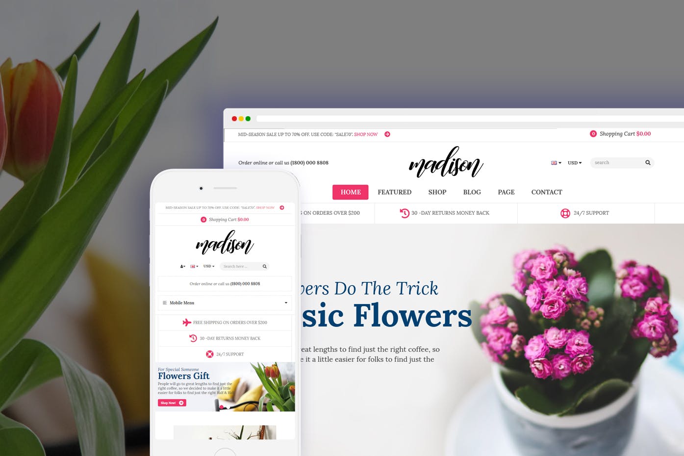 Madison – Flower, Plant, Natural Shopify 2.0 Theme