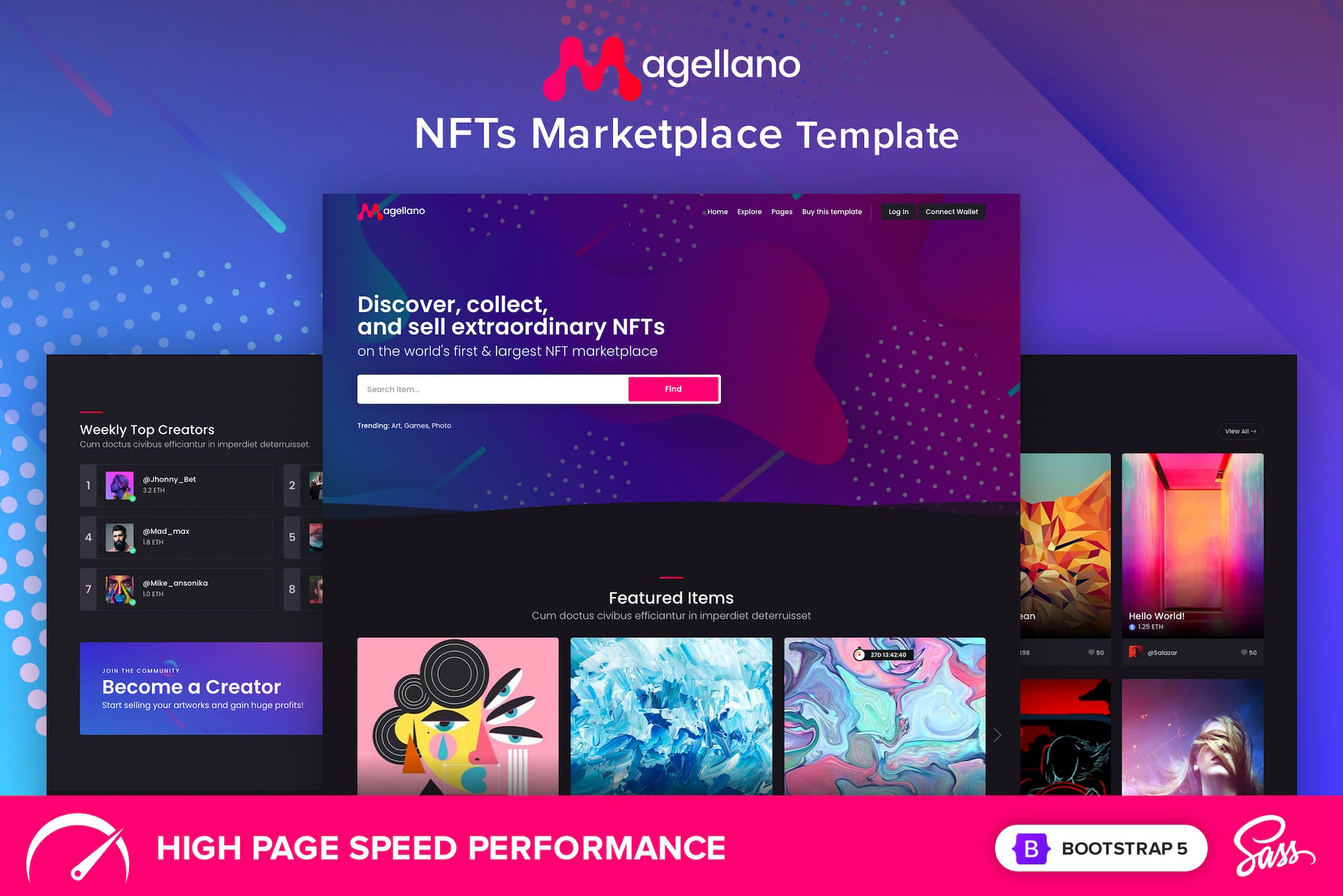 Magellano – NFT Marketplace Template