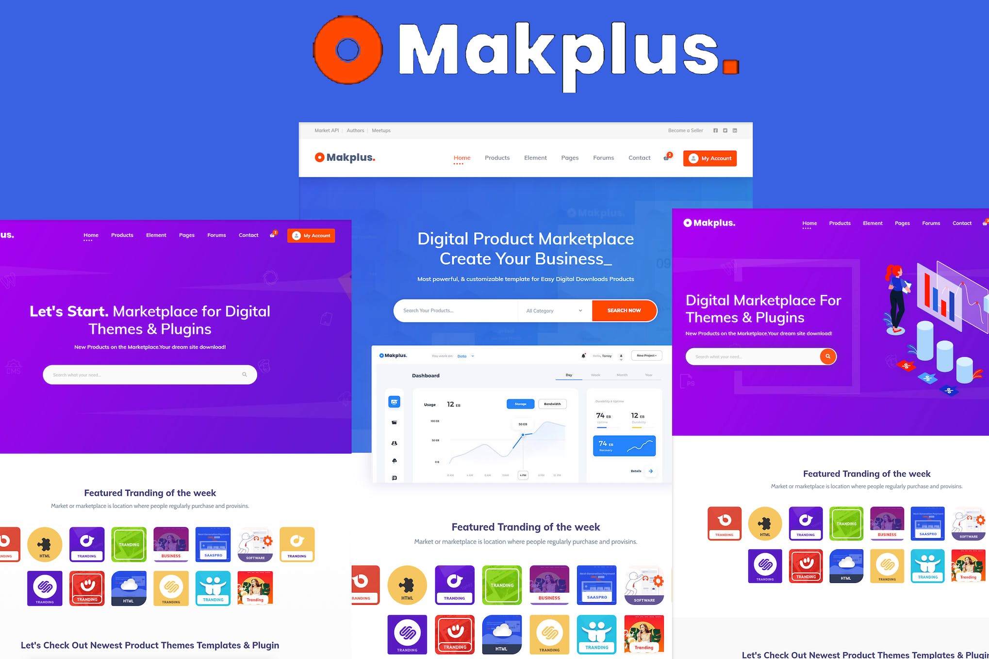 Makplus – Digital Marketplace HTML5 Template