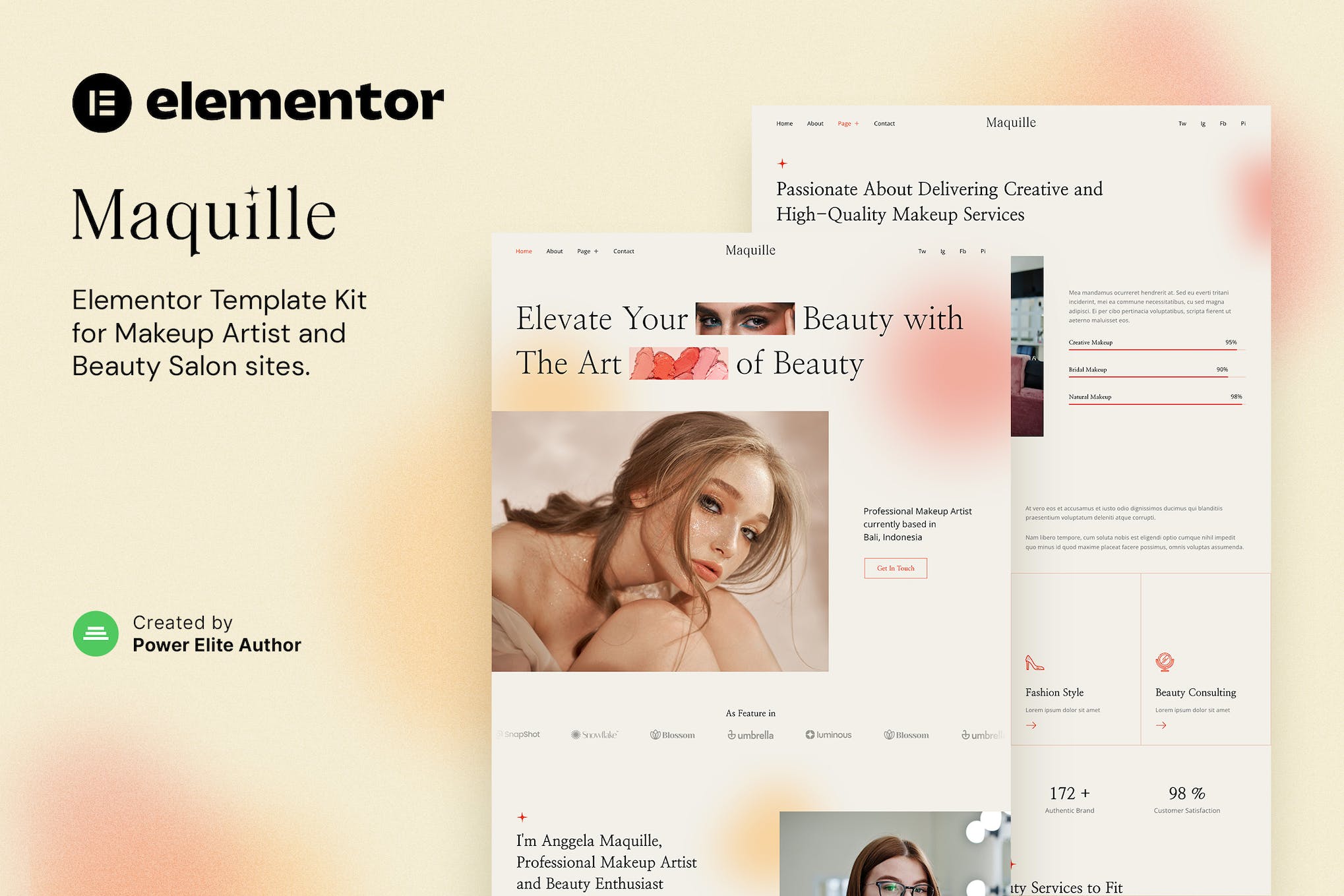 Maquille – Makeup Artist & Hair Stylist Elementor Template Kit