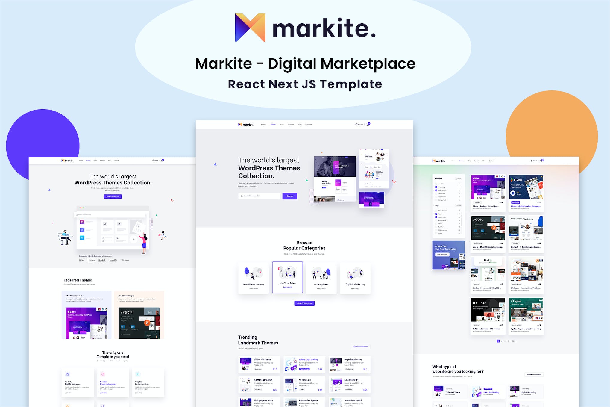 Markit – Digital Marketplace React Next JS