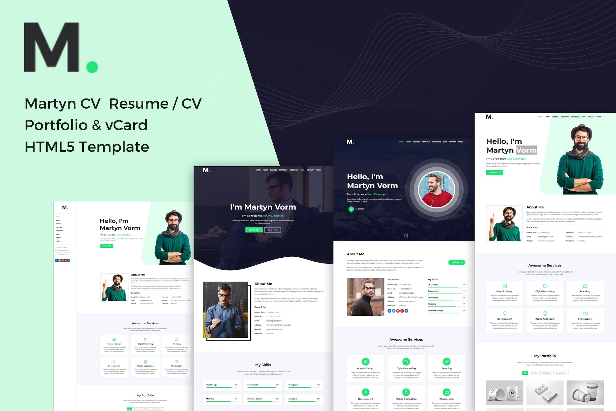 Martyn – CV/Resume/Portfolio/vCard HTML Template