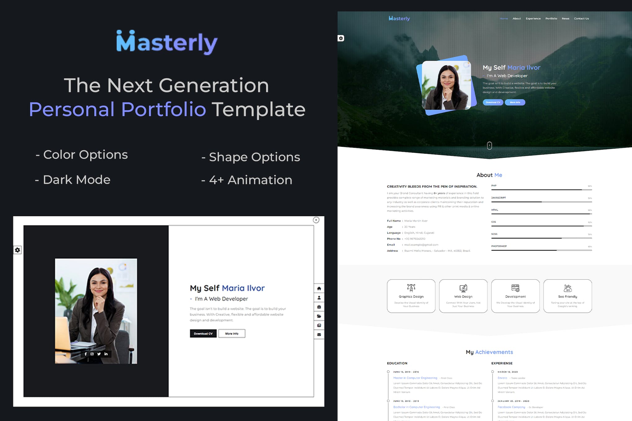 Masterly – Personal Portfolio HTML Template